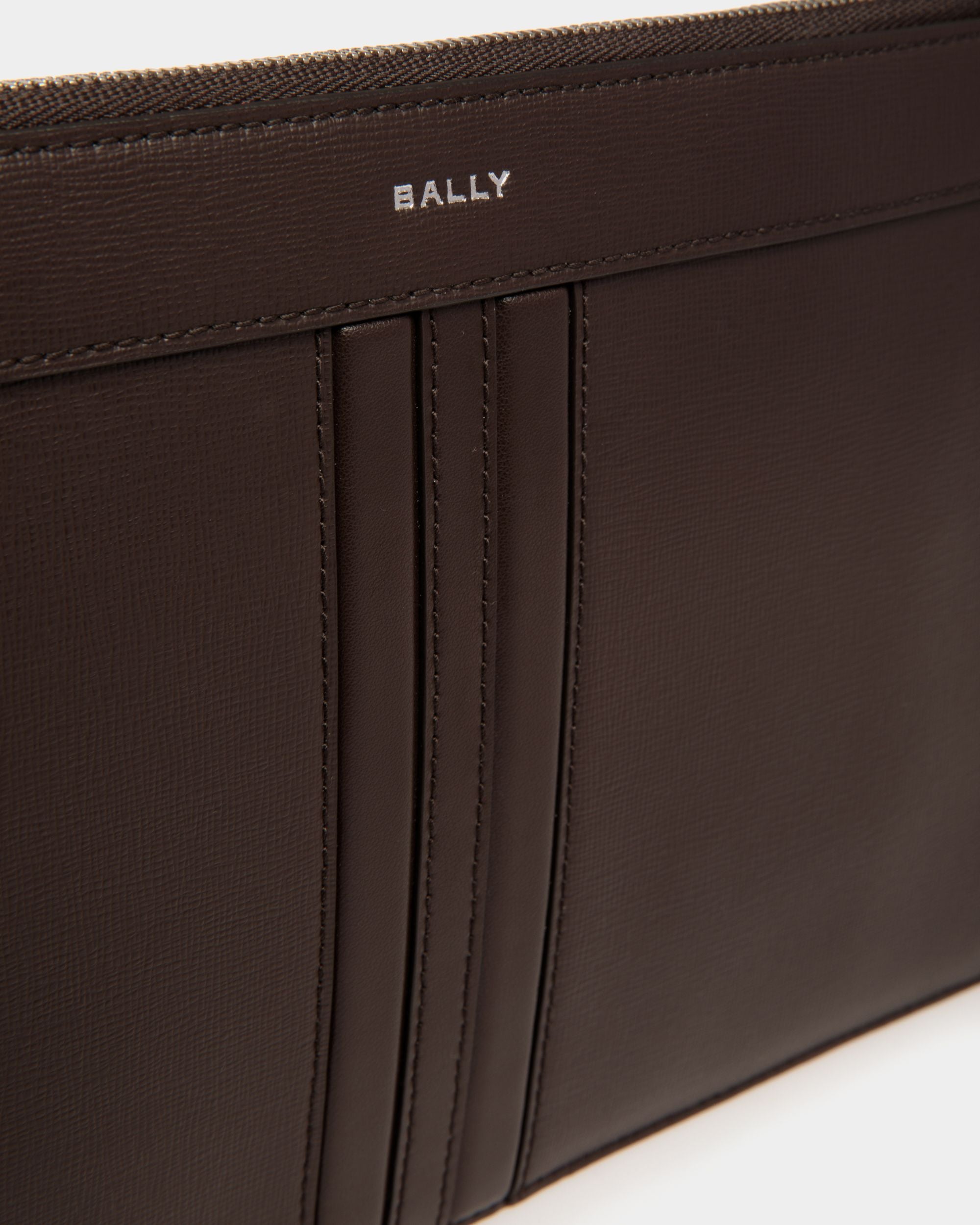 Mythos Pochette in Ebano Recycled Leather - Men's - Bally - 04