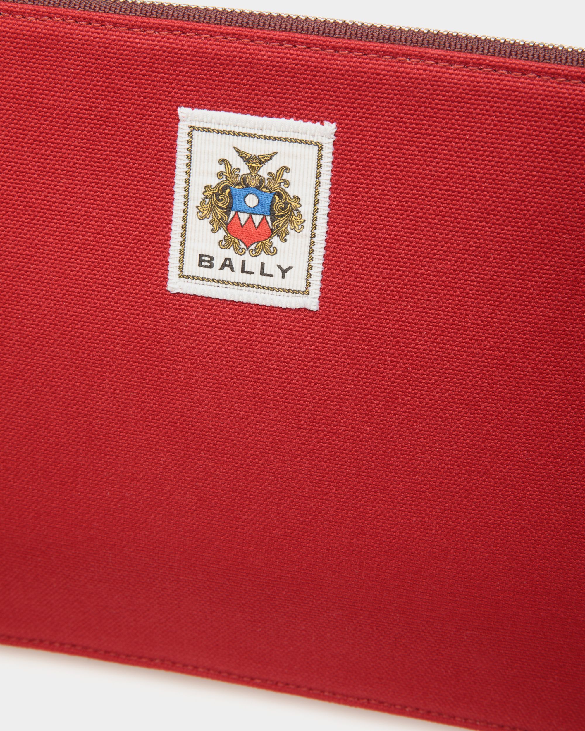Easy Bally Pochette In Candy Red Cotton Canvas - Men's - Bally - 04