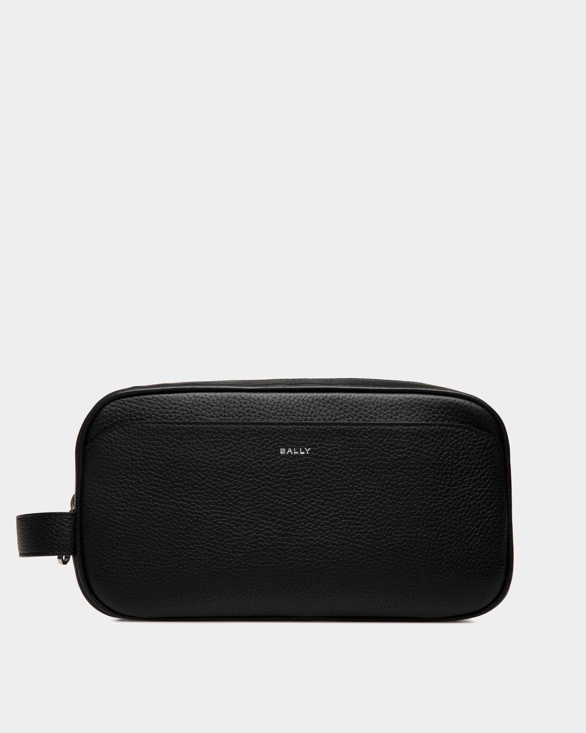 Oeden Washbag In Black Leather - Men's - Bally - 01