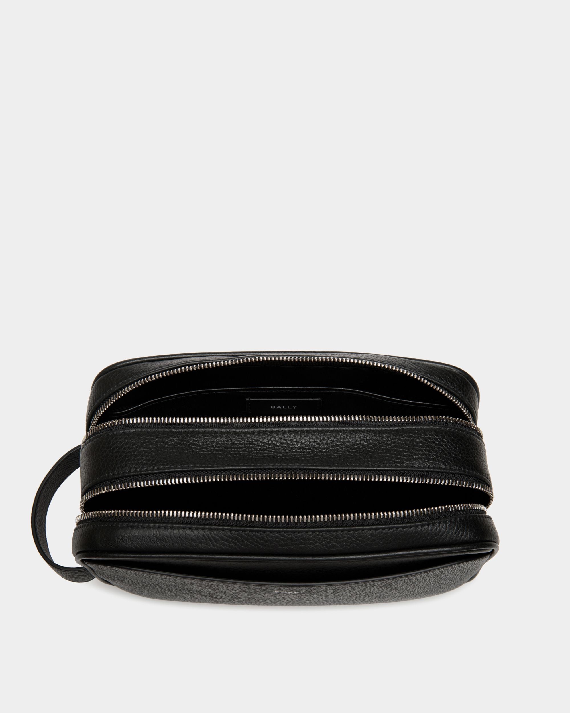 Oeden Washbag In Black Leather - Men's - Bally - 03