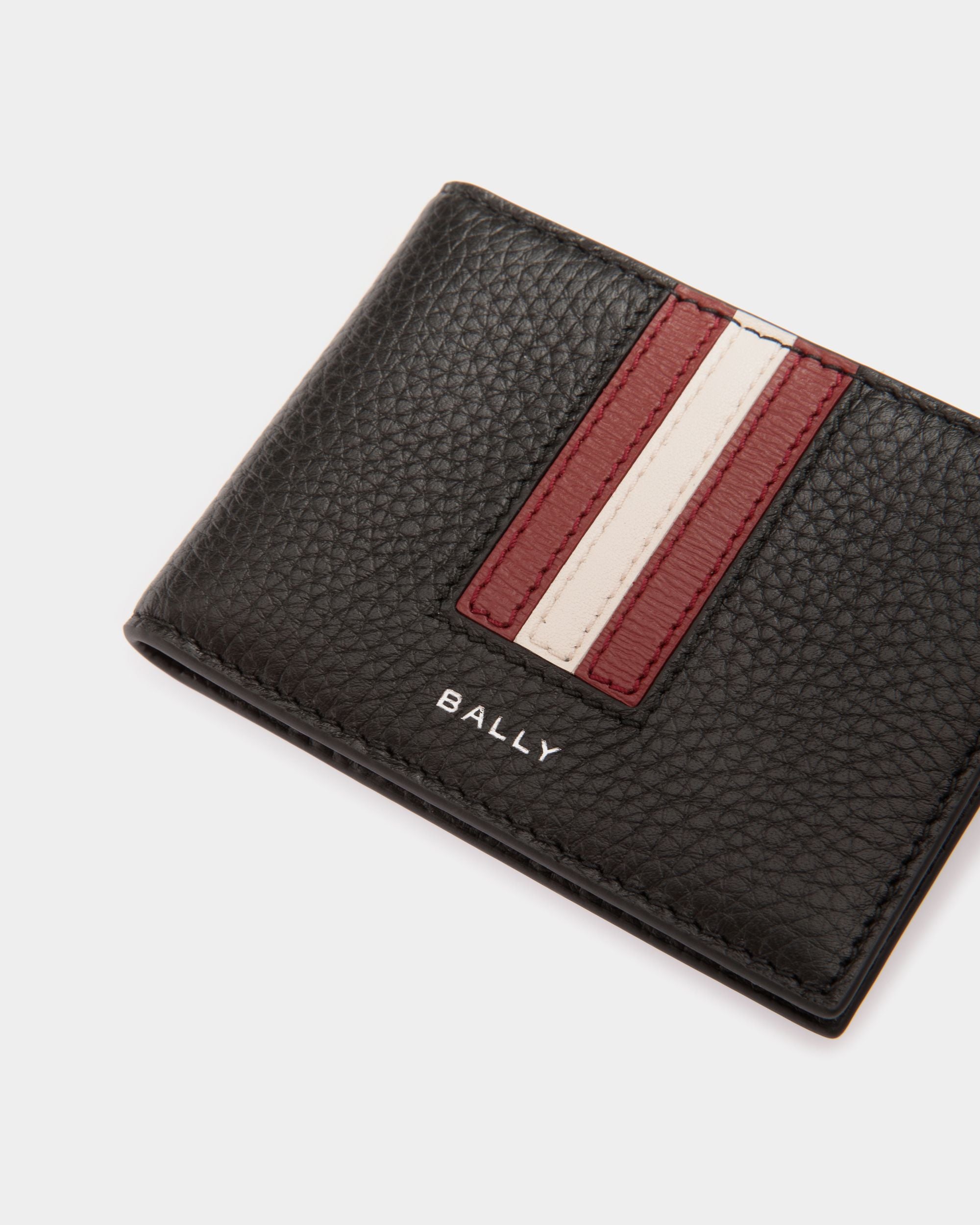 Ribbon Bifold Wallet in Black Leather - Men's - Bally - 04