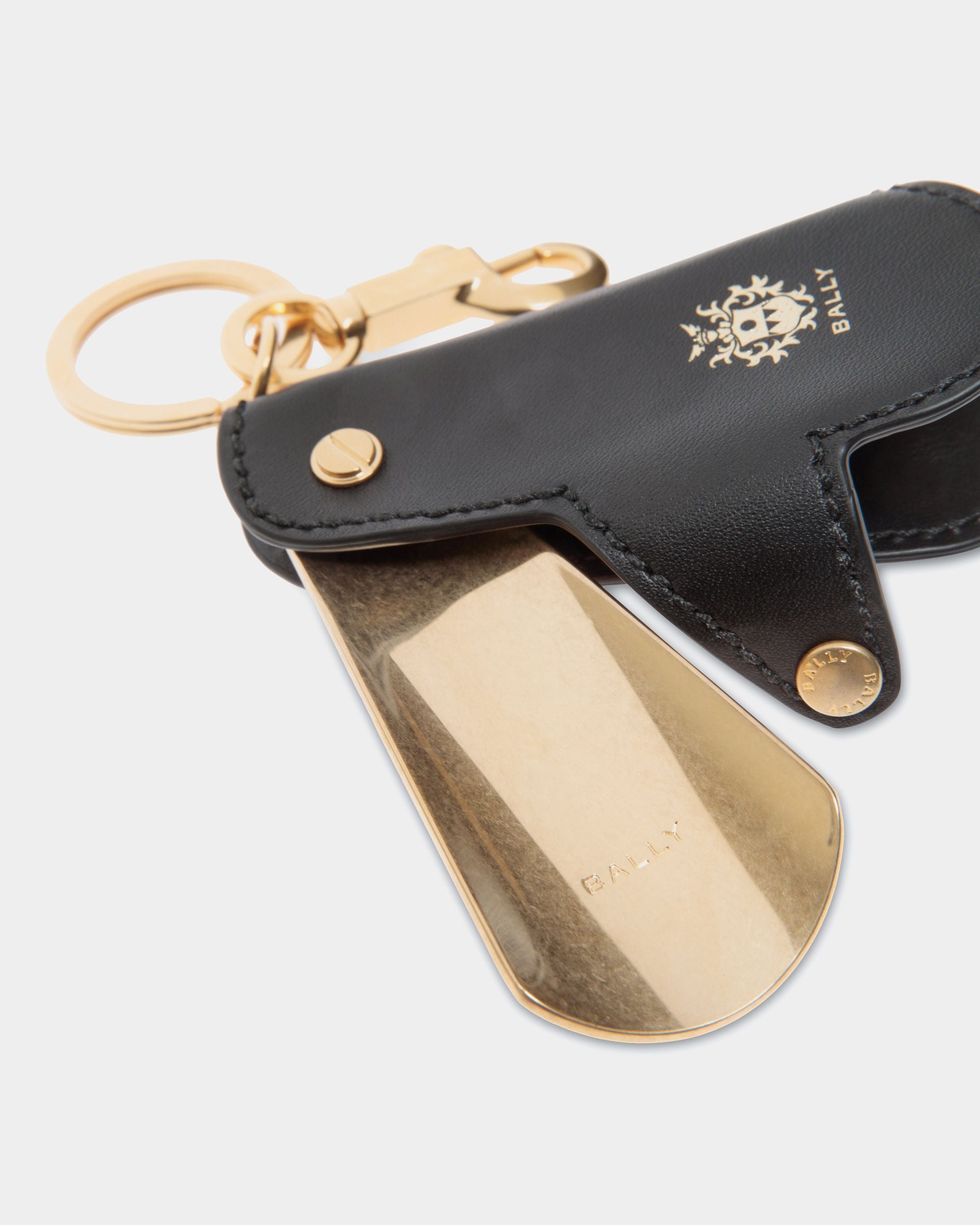 Beckett Keyring in Black Leather - Men's - Bally - 03