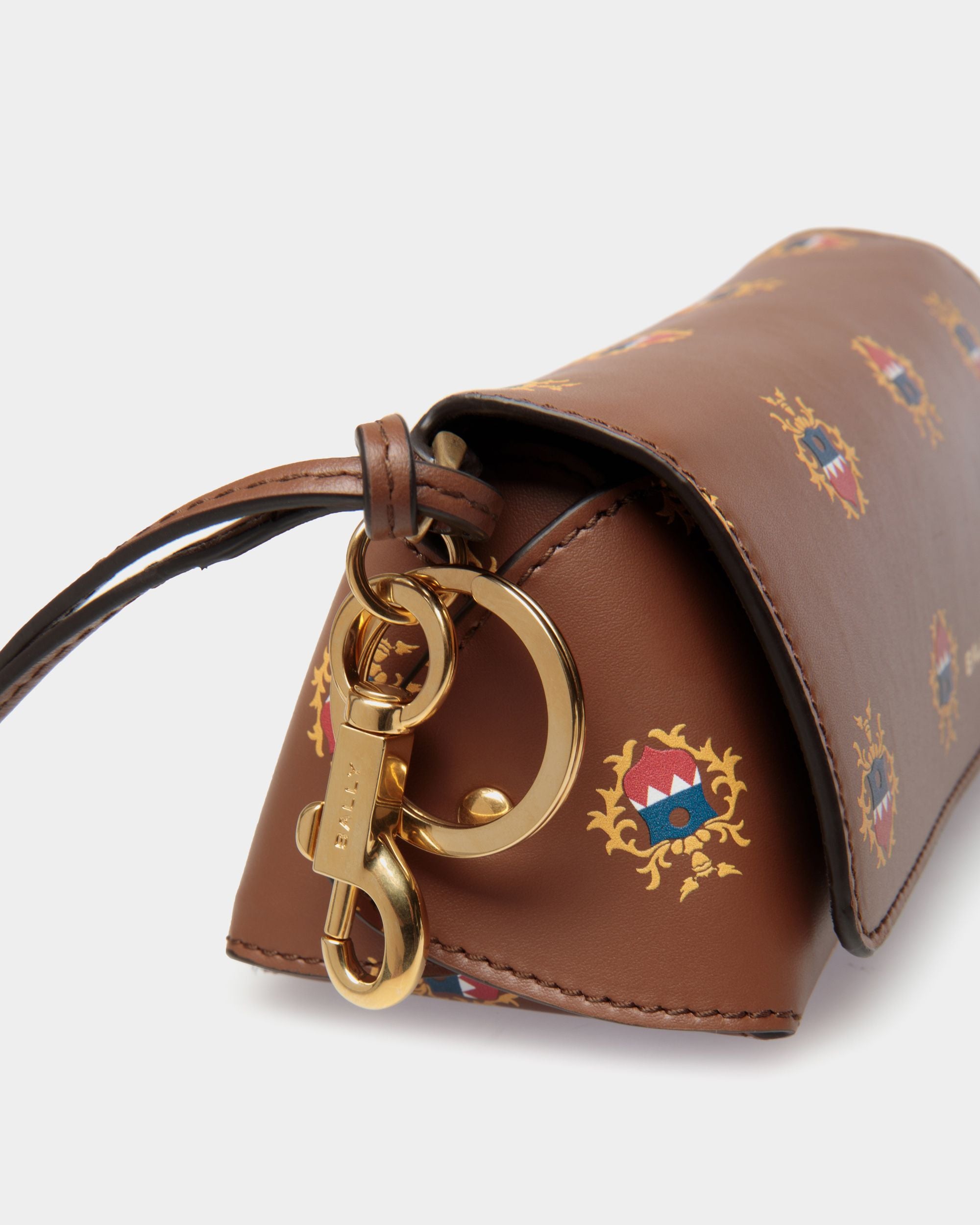 Easy Bally Glasses Case in Brown Leather with a Bally Crest Print - Men's - Bally - 05