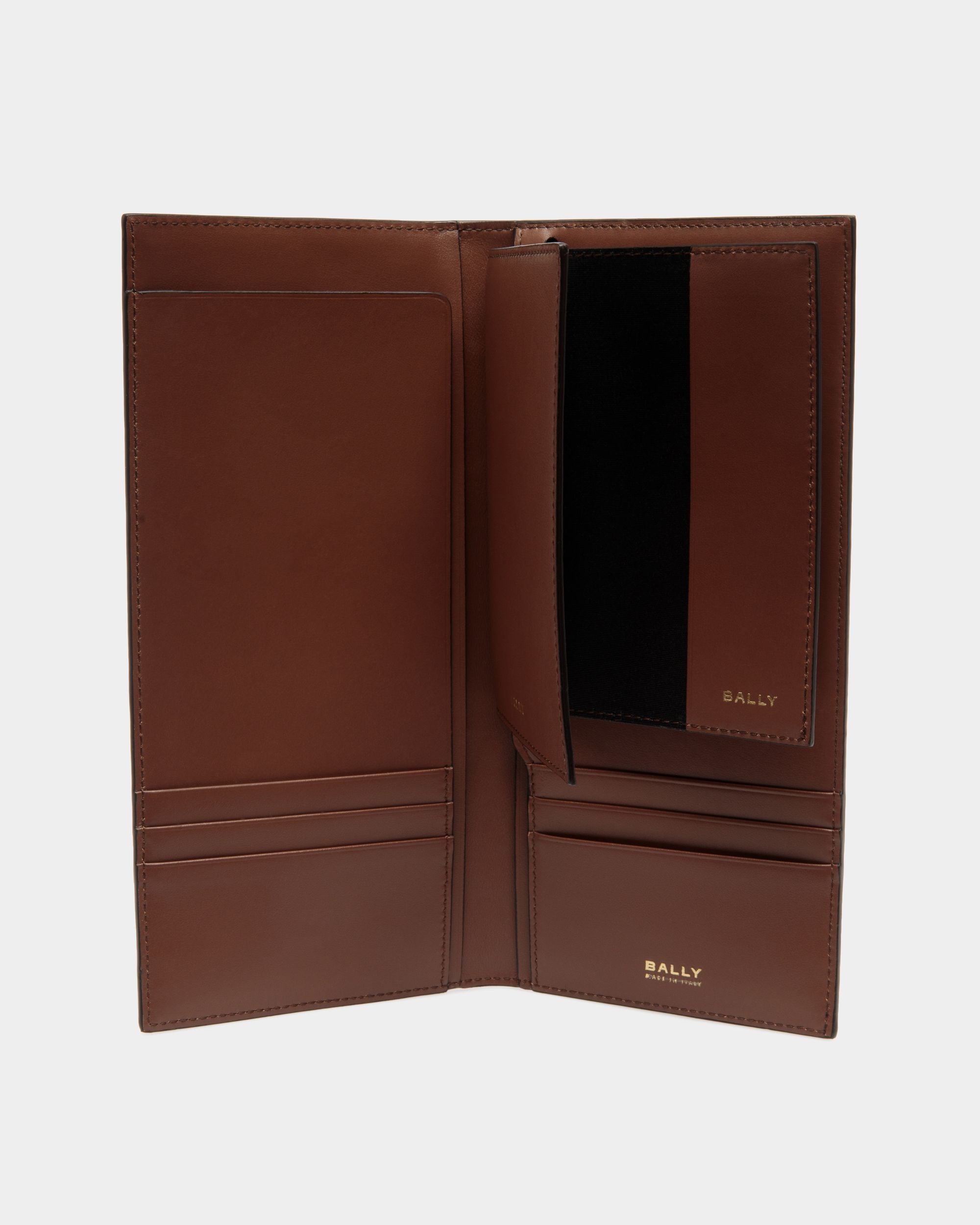 Easy Bally Continental Wallet in Brown Leather with a Bally Crest Print - Men's - Bally - 03