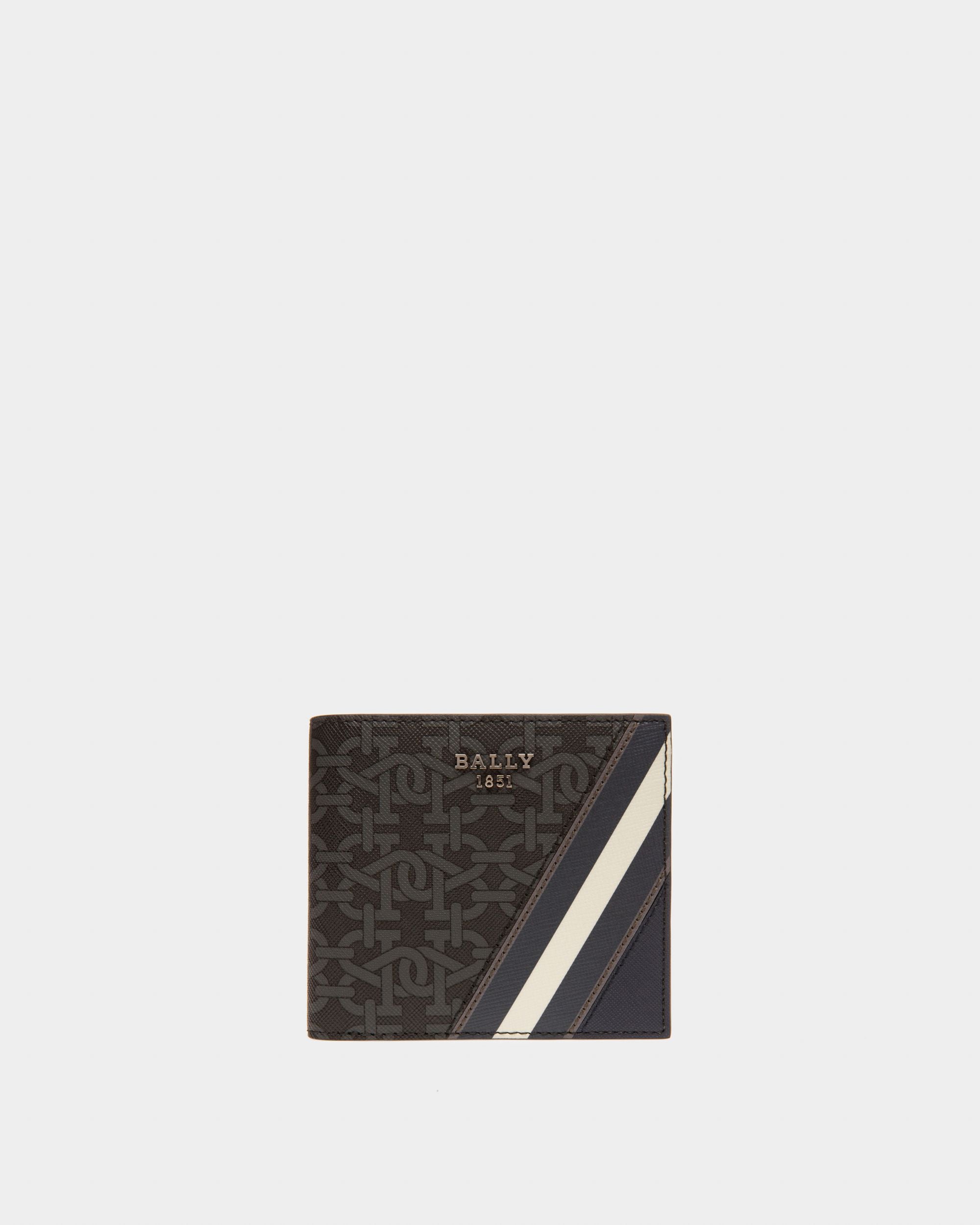 Brasai Tpu & Leather Wallet In Grey & Black - Men's - Bally - 01