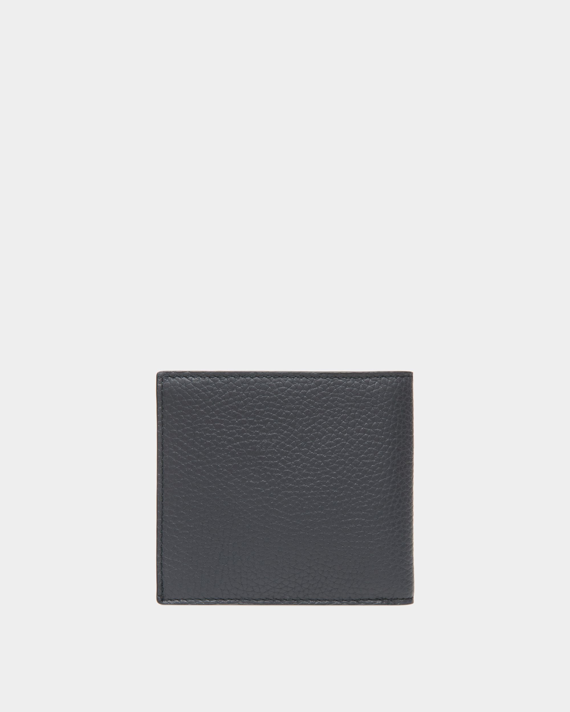Ribbon Bifold In Navy Blue Leather - Men's - Bally - 02