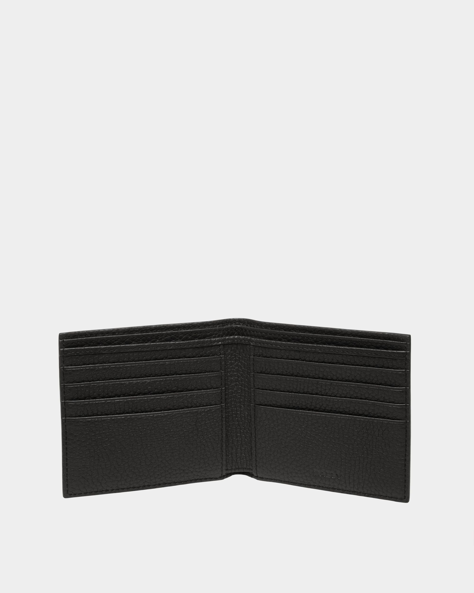 Ribbon Bifold In Black Grained Leather - Men's - Bally - 03
