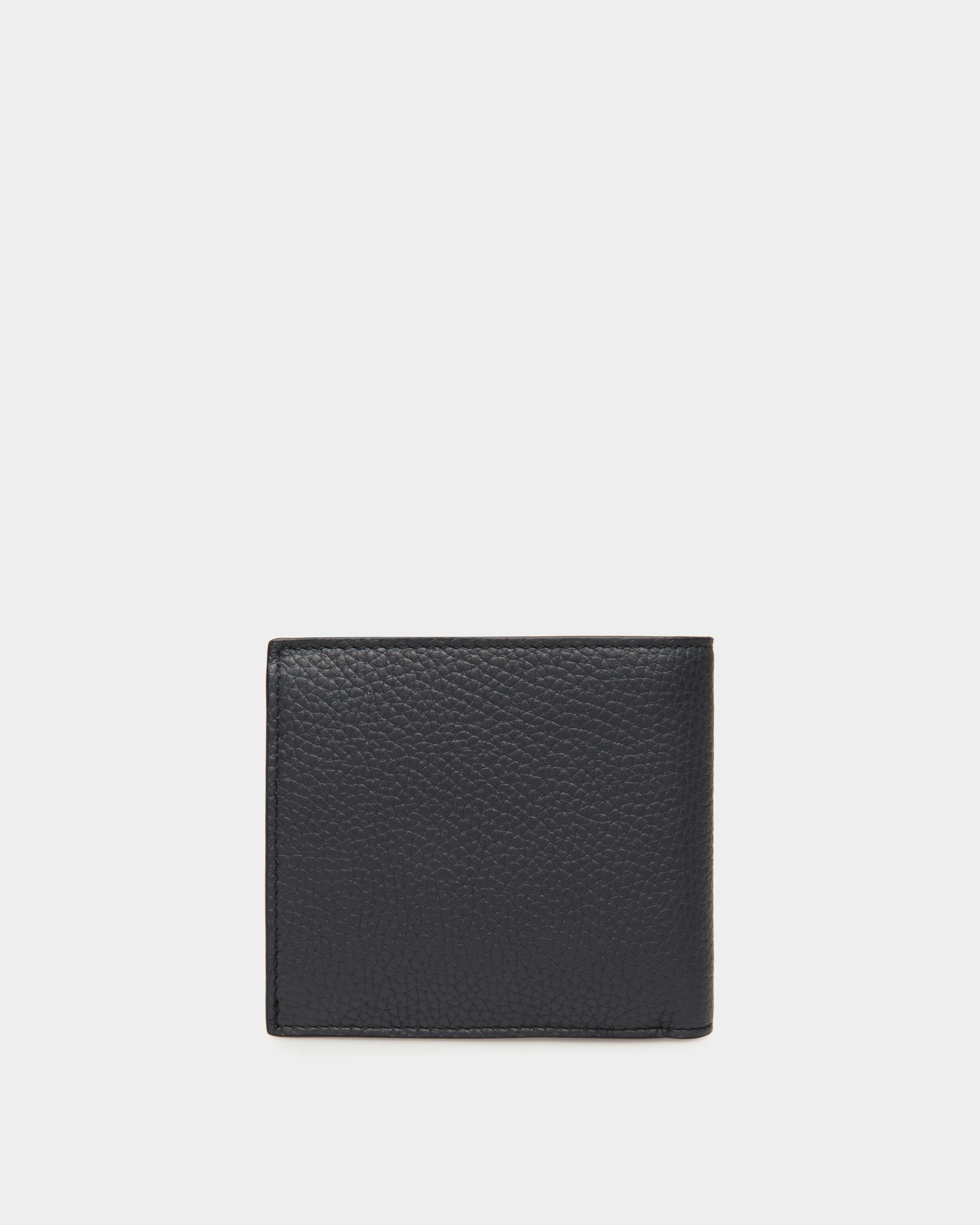 Ribbon Bifold In Navy Blue Leather - Men's - Bally - 02