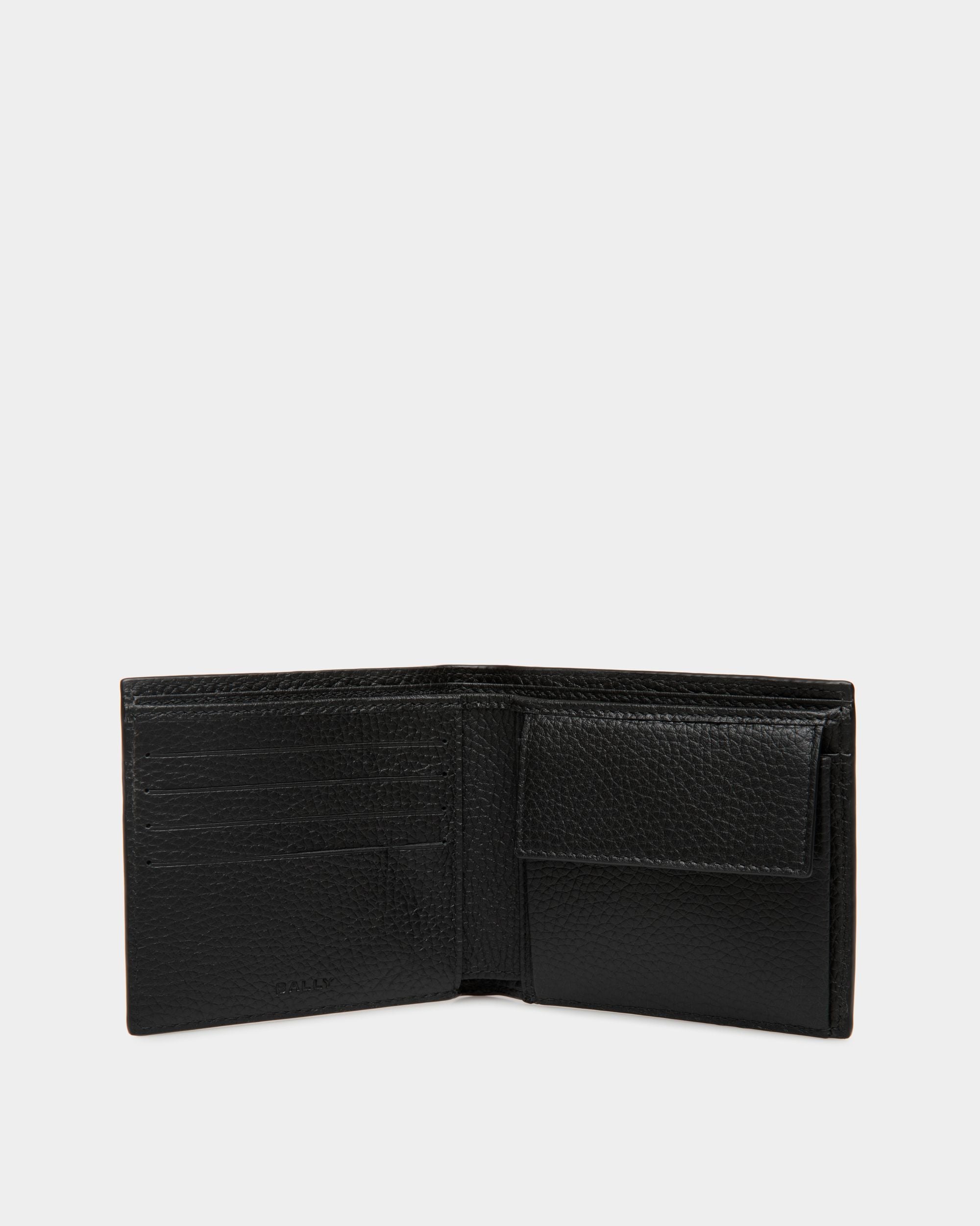 Ribbon Bifold In Black Grained Leather - Men's - Bally - 03