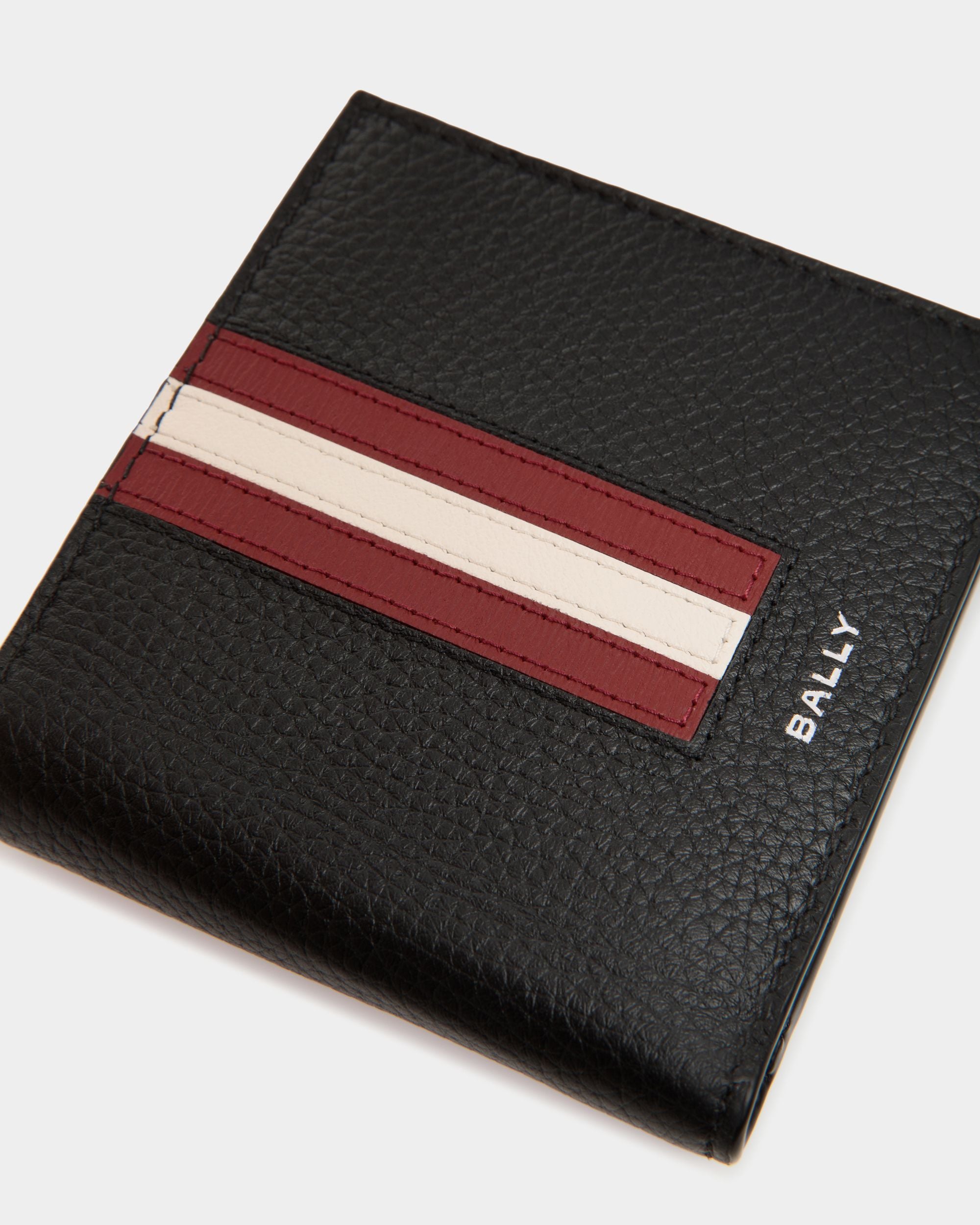 Ribbon Bifold In Black Grained Leather - Men's - Bally - 04