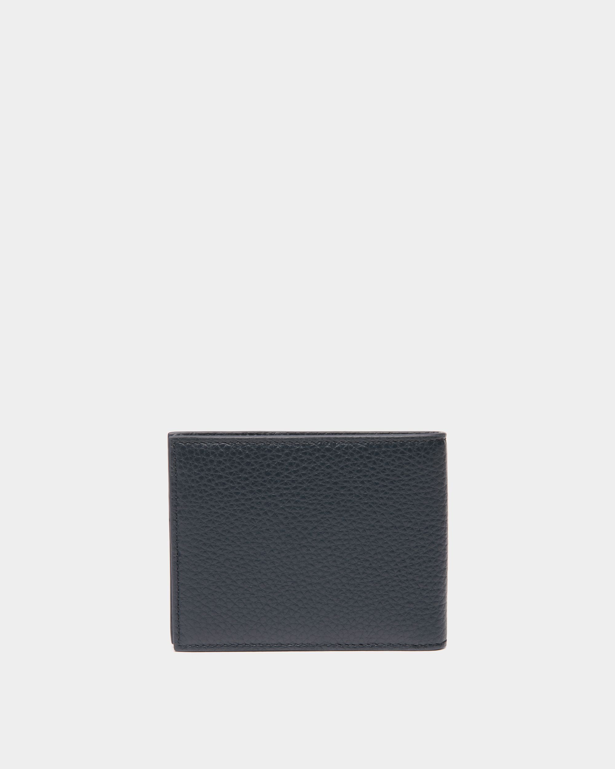 Ribbon Bifold Wallet In Navy Blue Leather - Men's - Bally - 02