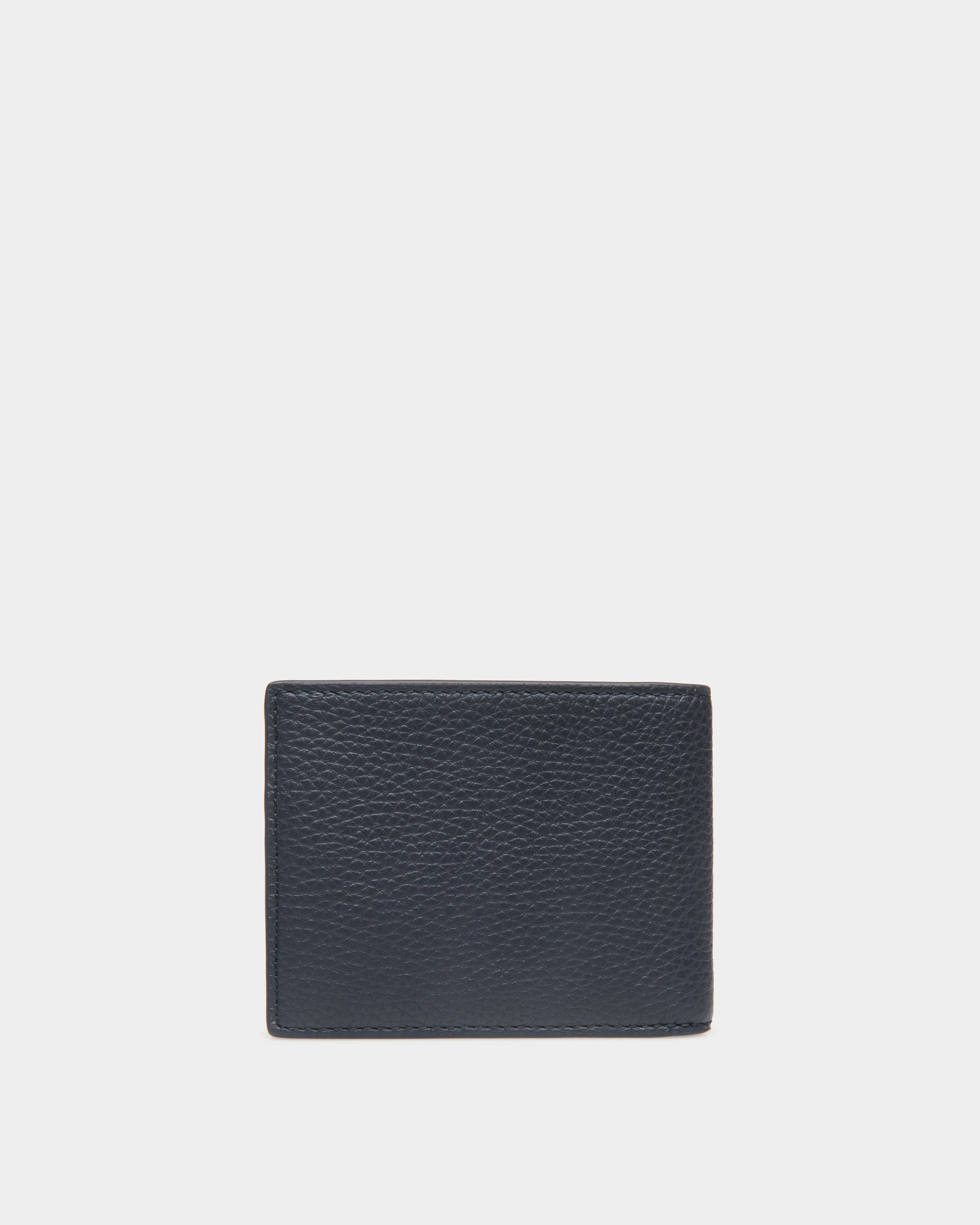 Ribbon Bifold In Navy Blue Leather - Men's - Bally - 02
