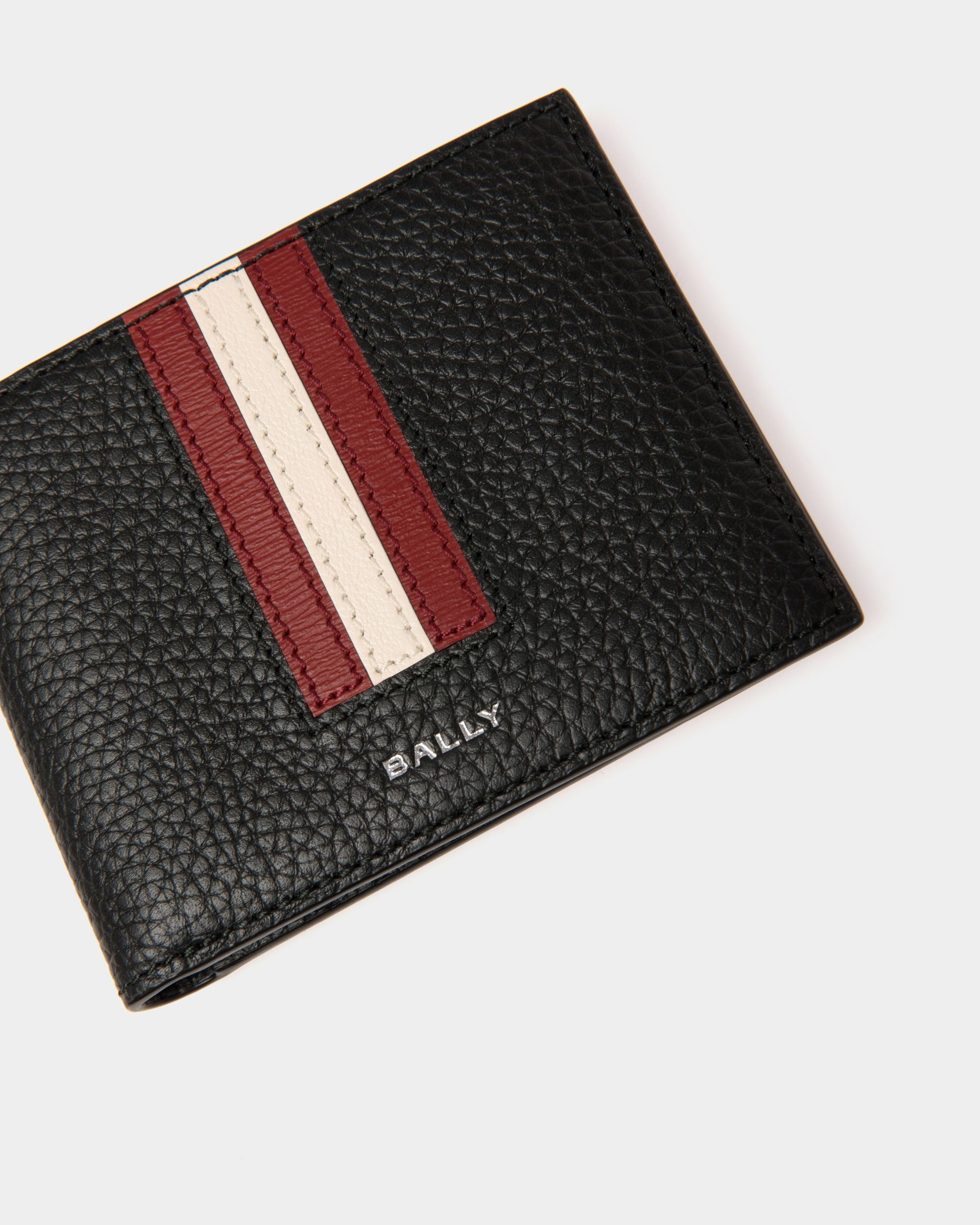 Ribbon Bifold Wallet in Black Leather - Men's - Bally - 03