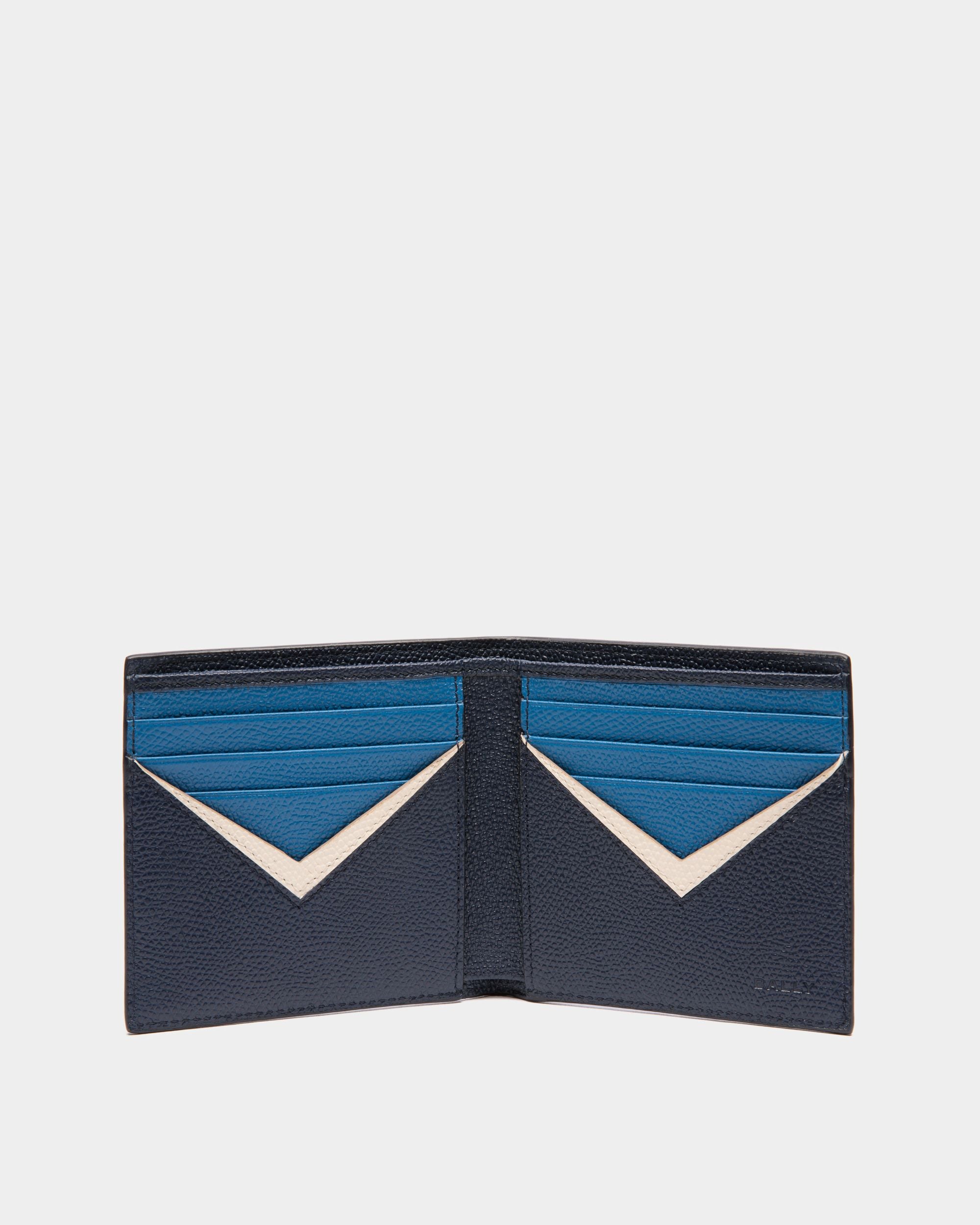 Flag Bifold Wallet in Blue Leather - Men's - Bally - 03
