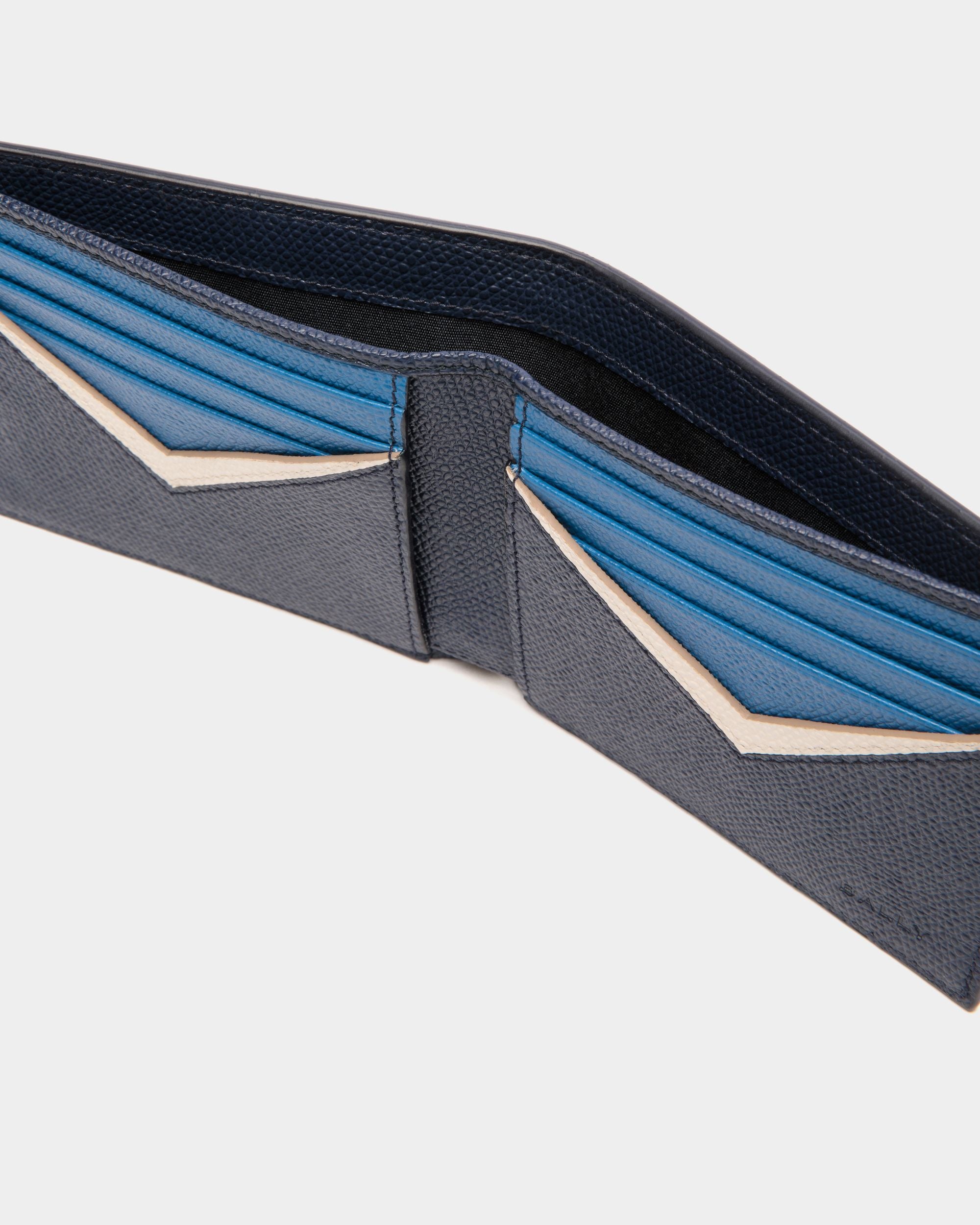 Flag Bifold Wallet in Blue Leather - Men's - Bally - 04