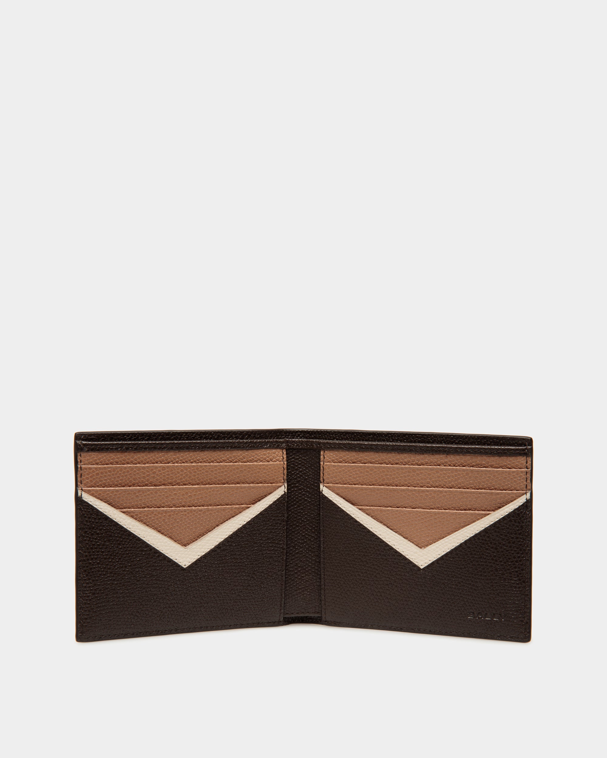 Flag Bifold Wallet in Ebano Leather - Men's - Bally - 03