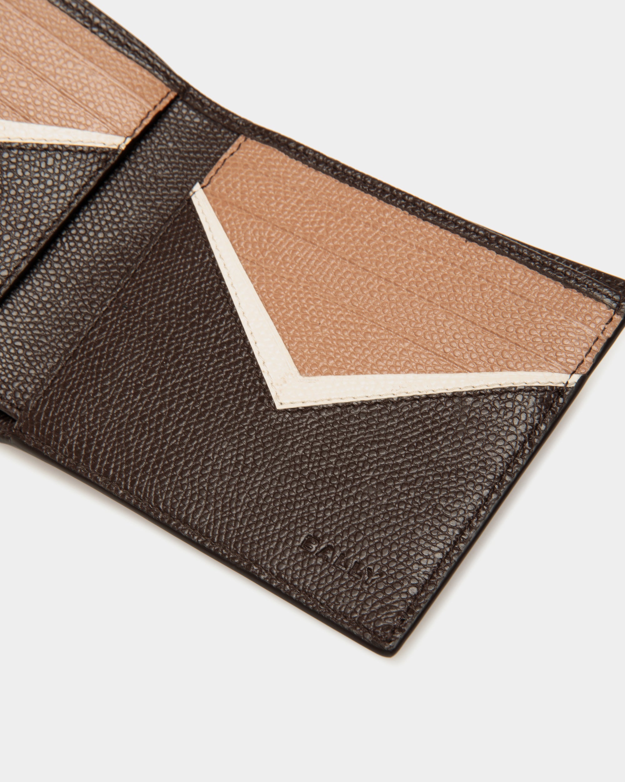 Flag Bifold Wallet in Ebano Leather - Men's - Bally - 04