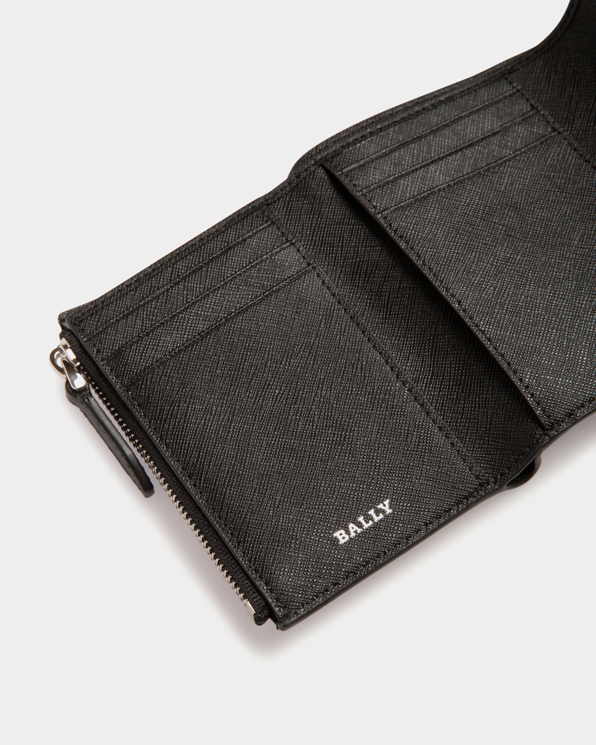 Wallet in Black Embossed Leather - Men's - Bally - 04