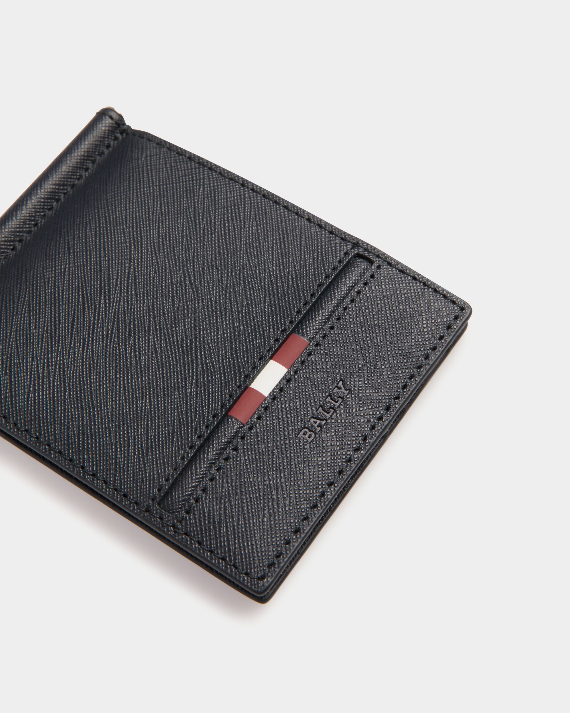 Wallet in Blue Embossed Leather - Men's - Bally - 04