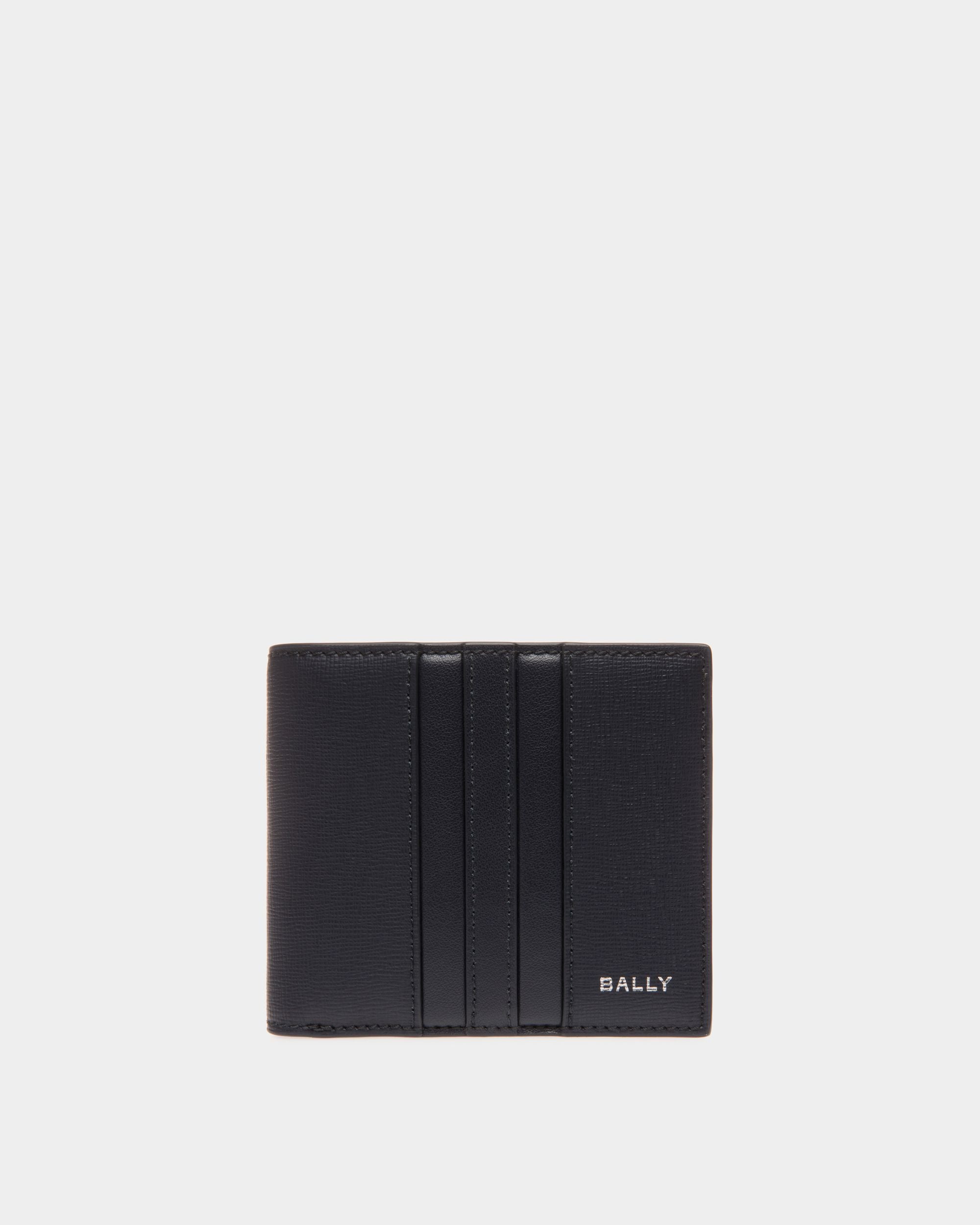 Mythos Bifold Wallet in Navy Blue Recycled Leather - Men's - Bally - 01