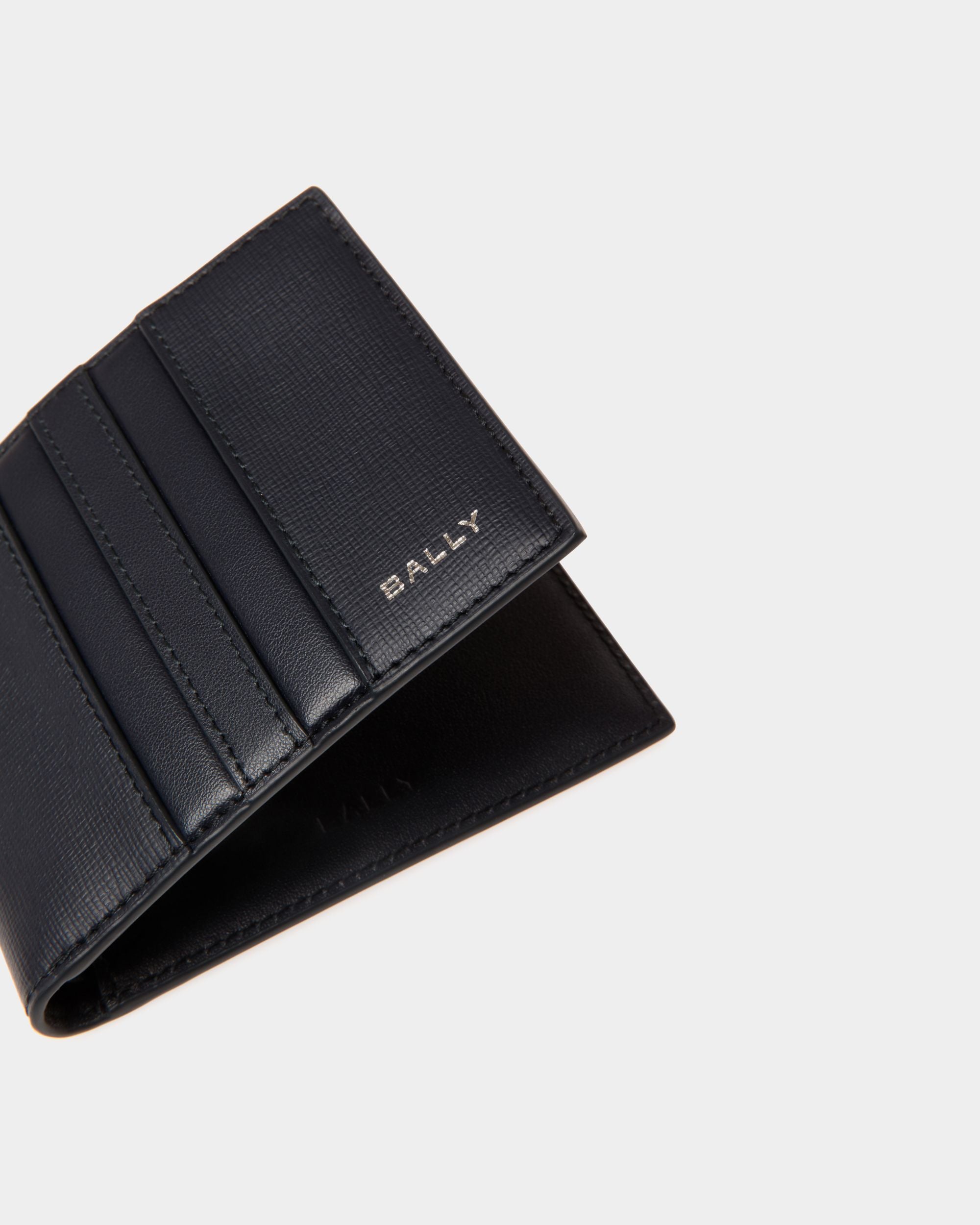Mythos Bifold Wallet in Navy Blue Recycled Leather - Men's - Bally - 04