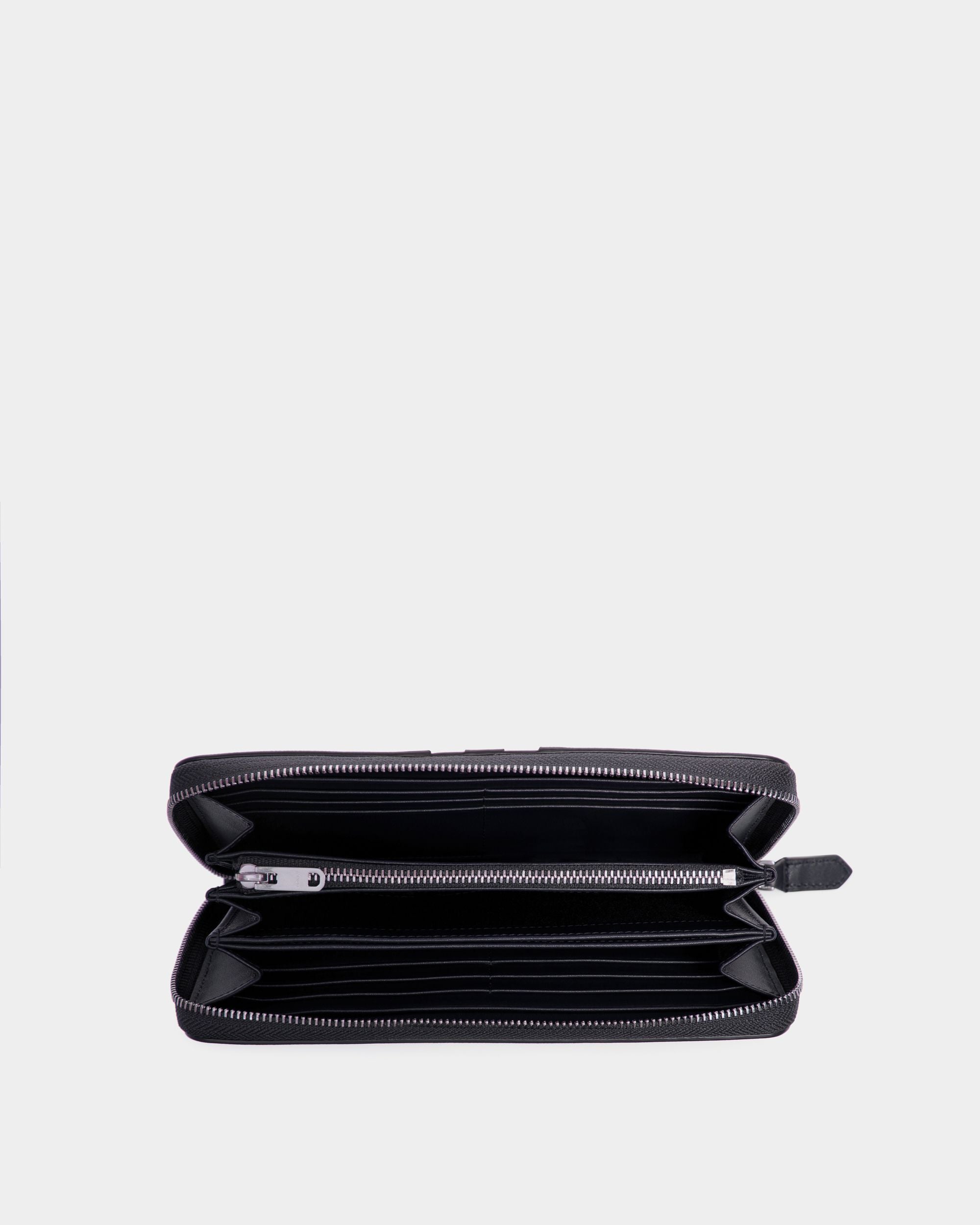 Mythos Zip Around Wallet in Navy Blue Recycled Leather - Men's - Bally - 03