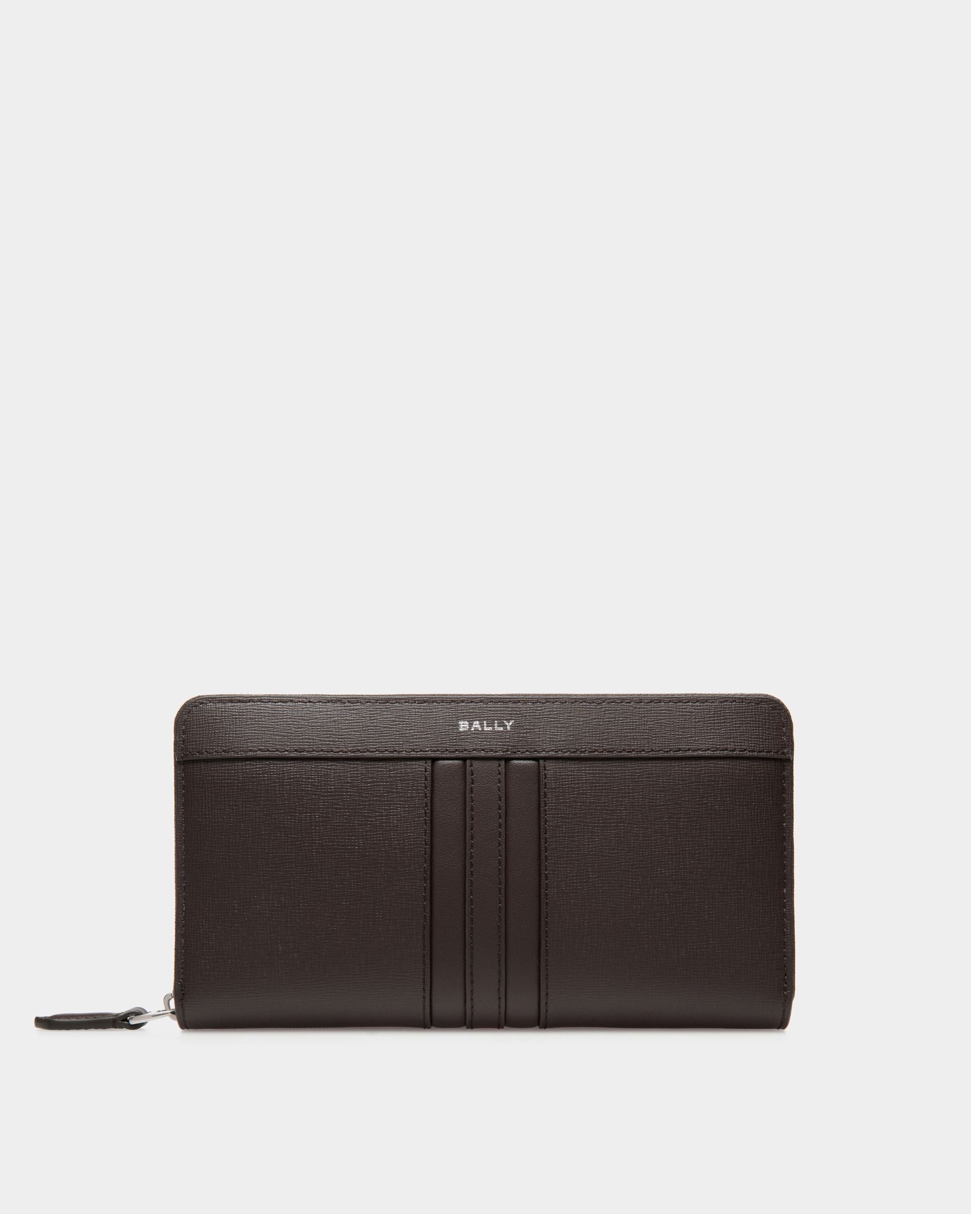 Mythos Zip Around Wallet in Ebano Recycled Leather - Men's - Bally - 01