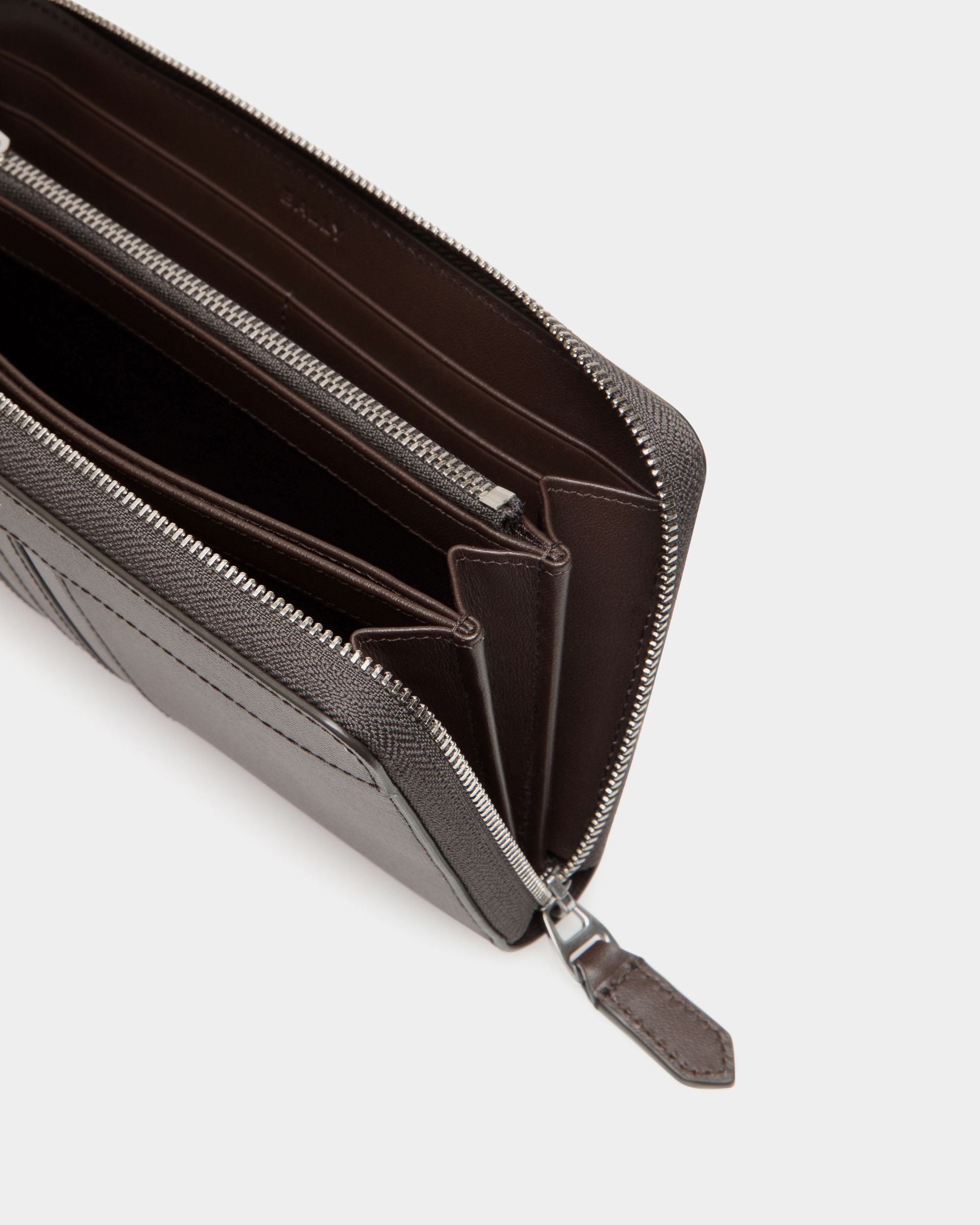Mythos Zip Around Wallet in Ebano Recycled Leather - Men's - Bally - 04