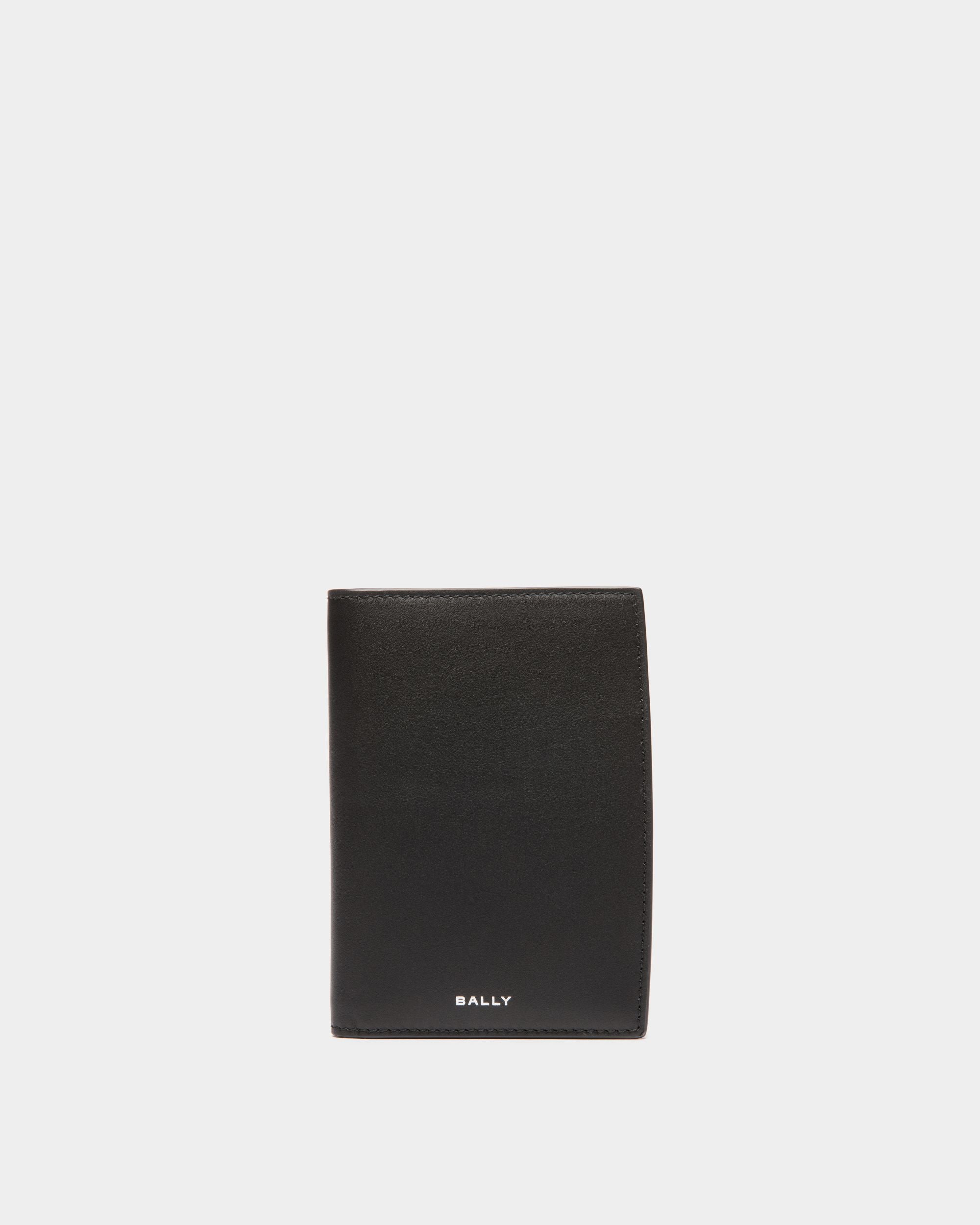 Deco Passport Case in Black Leather - Men's - Bally - 01