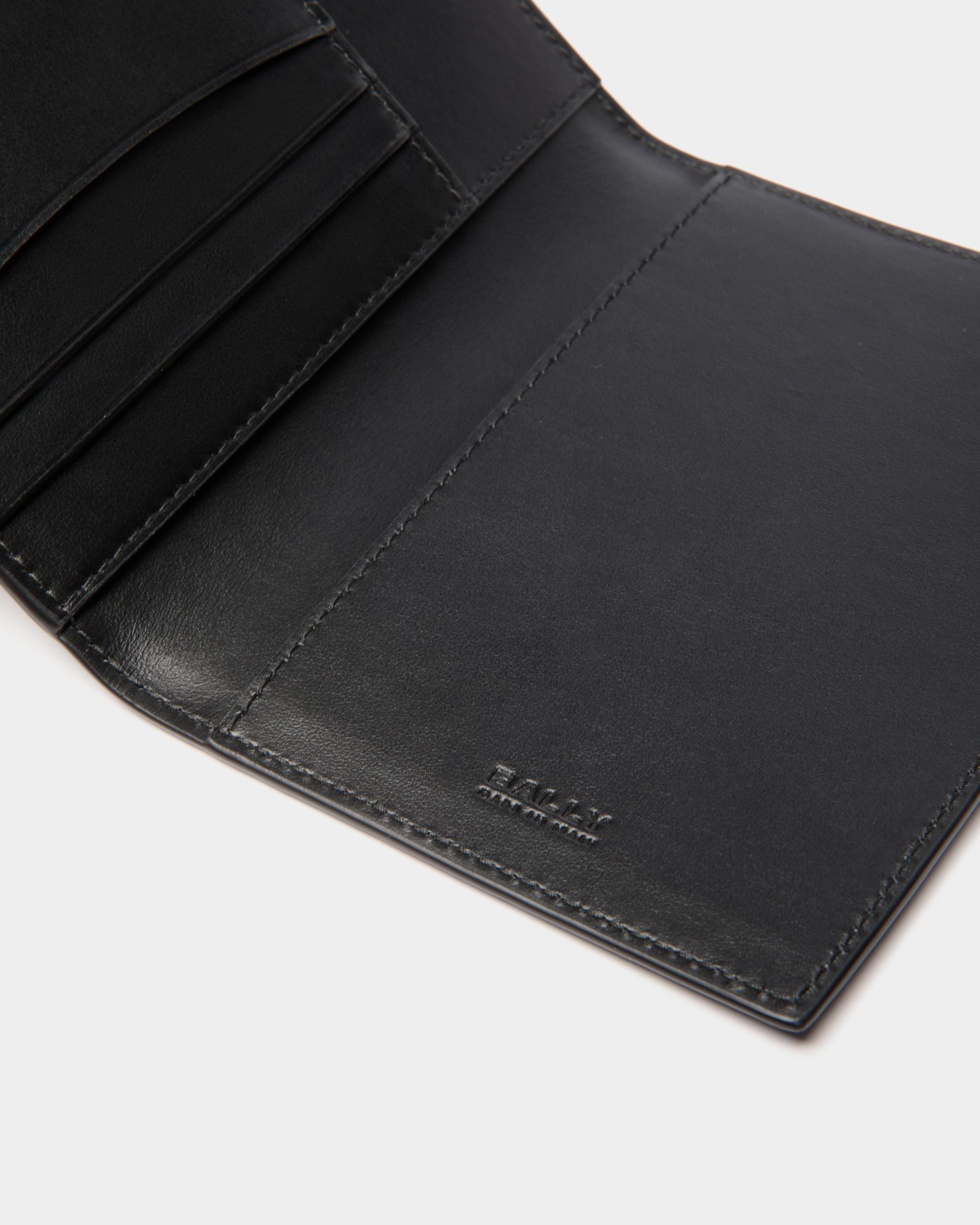Deco Passport Case in Black Leather - Men's - Bally - 04
