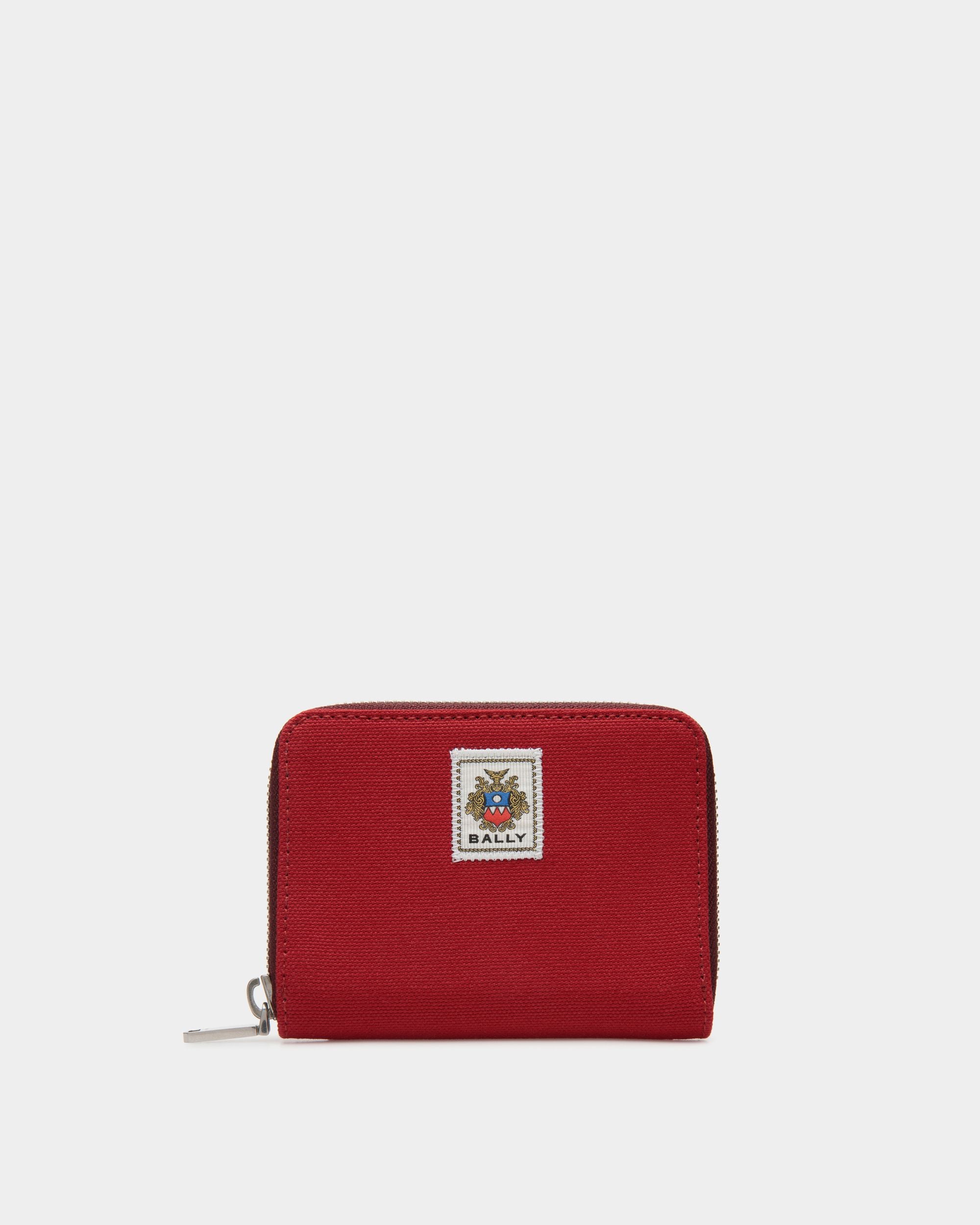 Easy Bally Bifold In Candy Red Cotton Canvas - Men's - Bally - 01