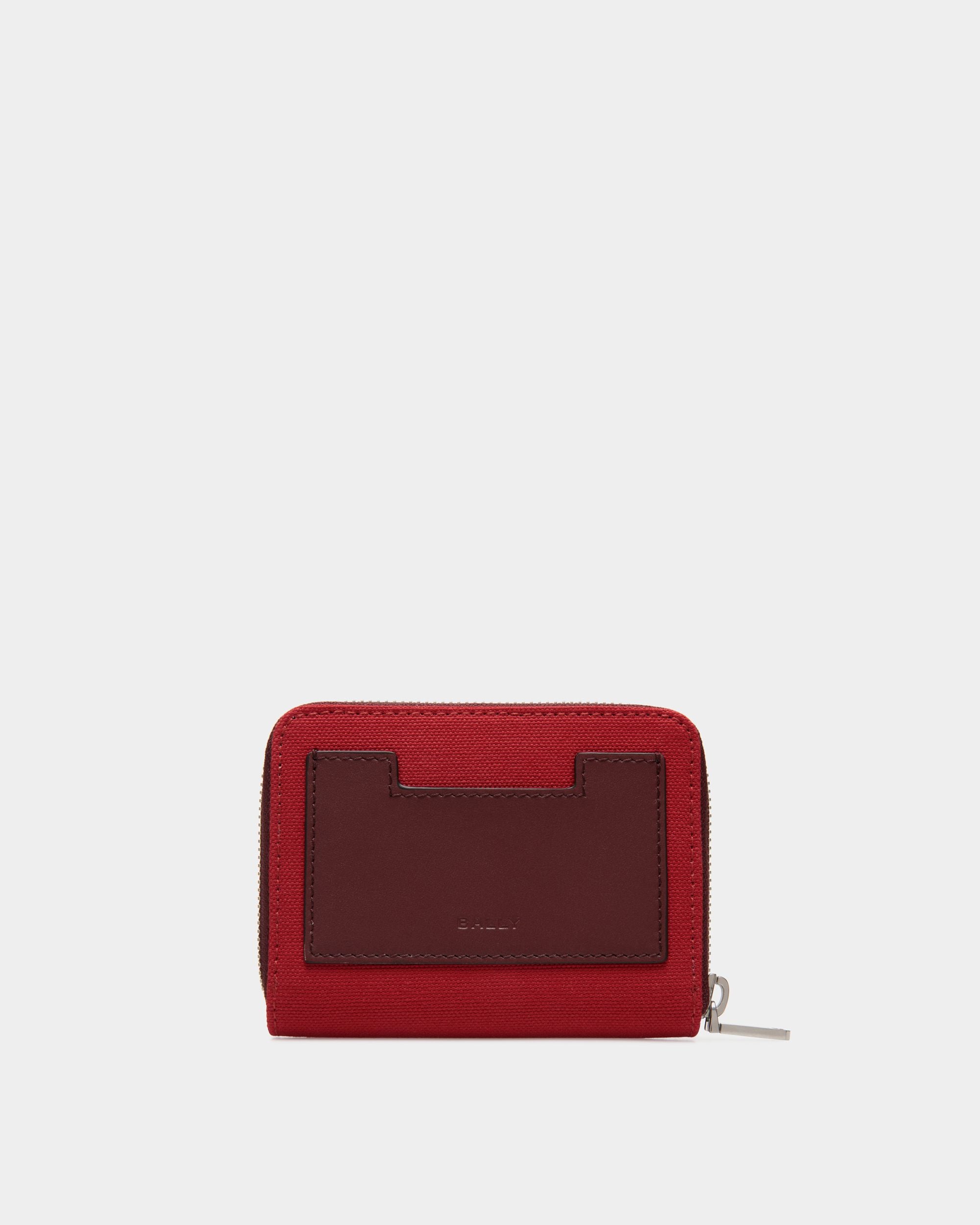 Easy Bally Bifold In Candy Red Cotton Canvas - Men's - Bally - 02
