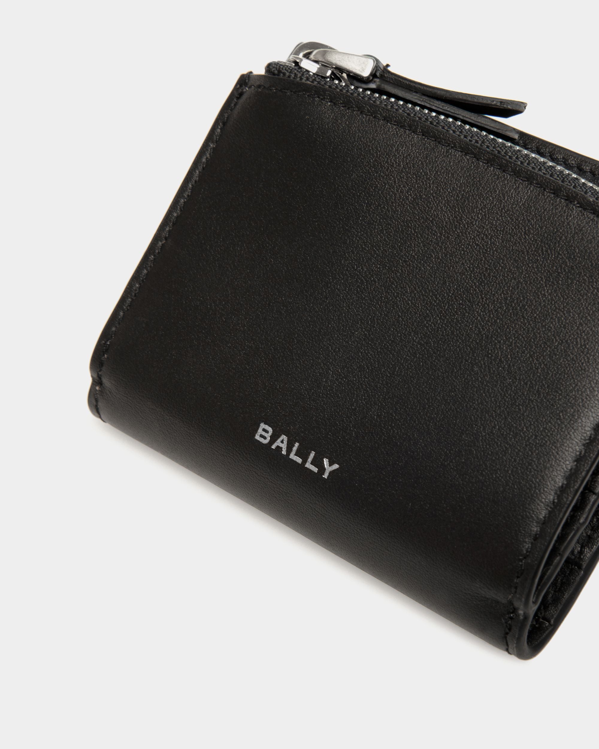 Deco Trifold Wallet in Black Leather - Men's - Bally - 04