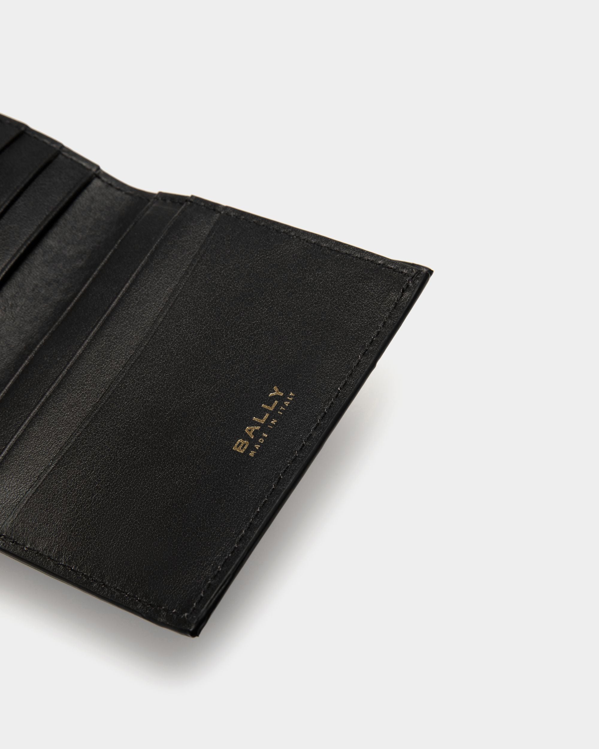 Deco Trifold Wallet in Black Leather - Men's - Bally - 05