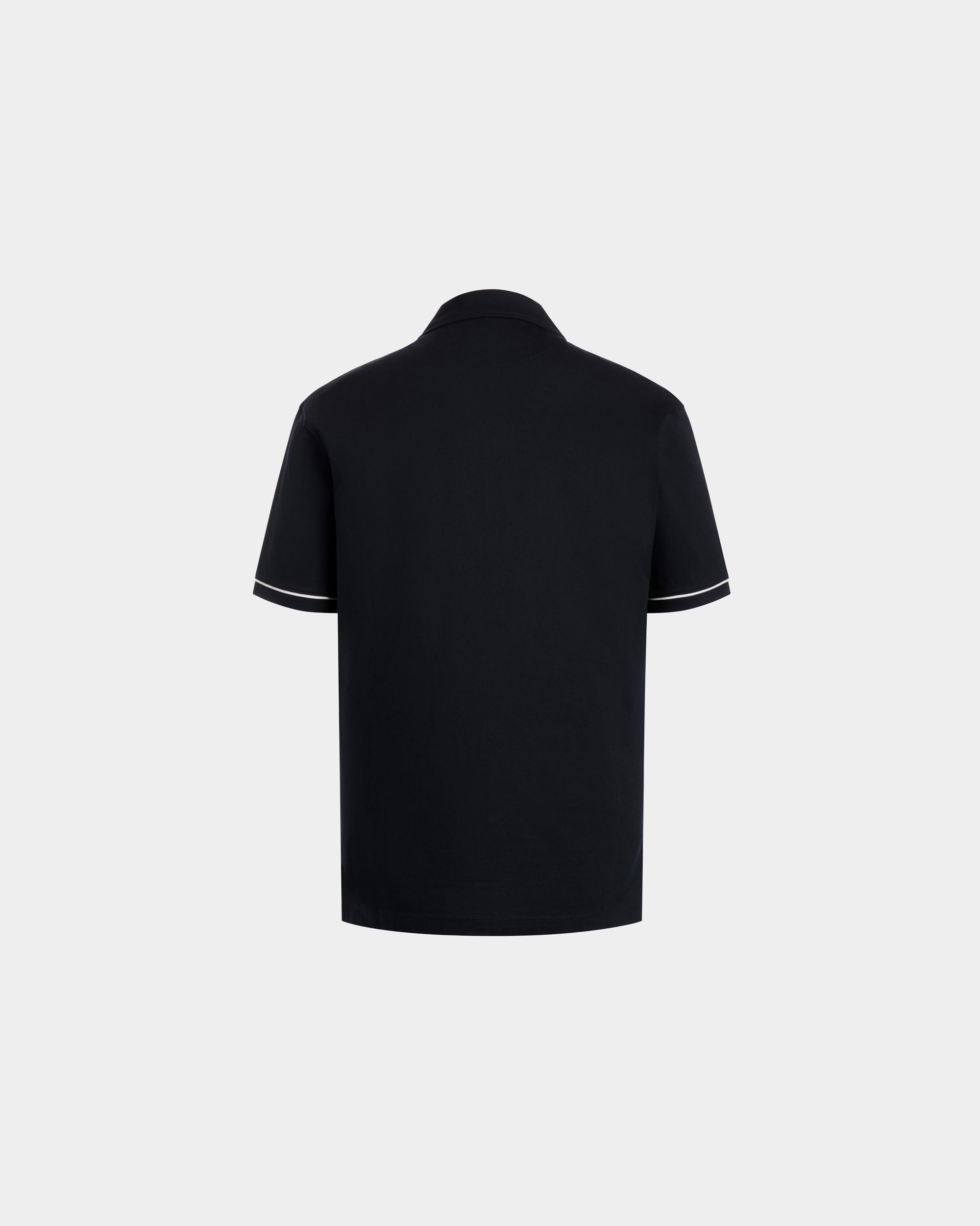 Polo In Blue Mix Poly And Cotton - Men's - Bally - 03