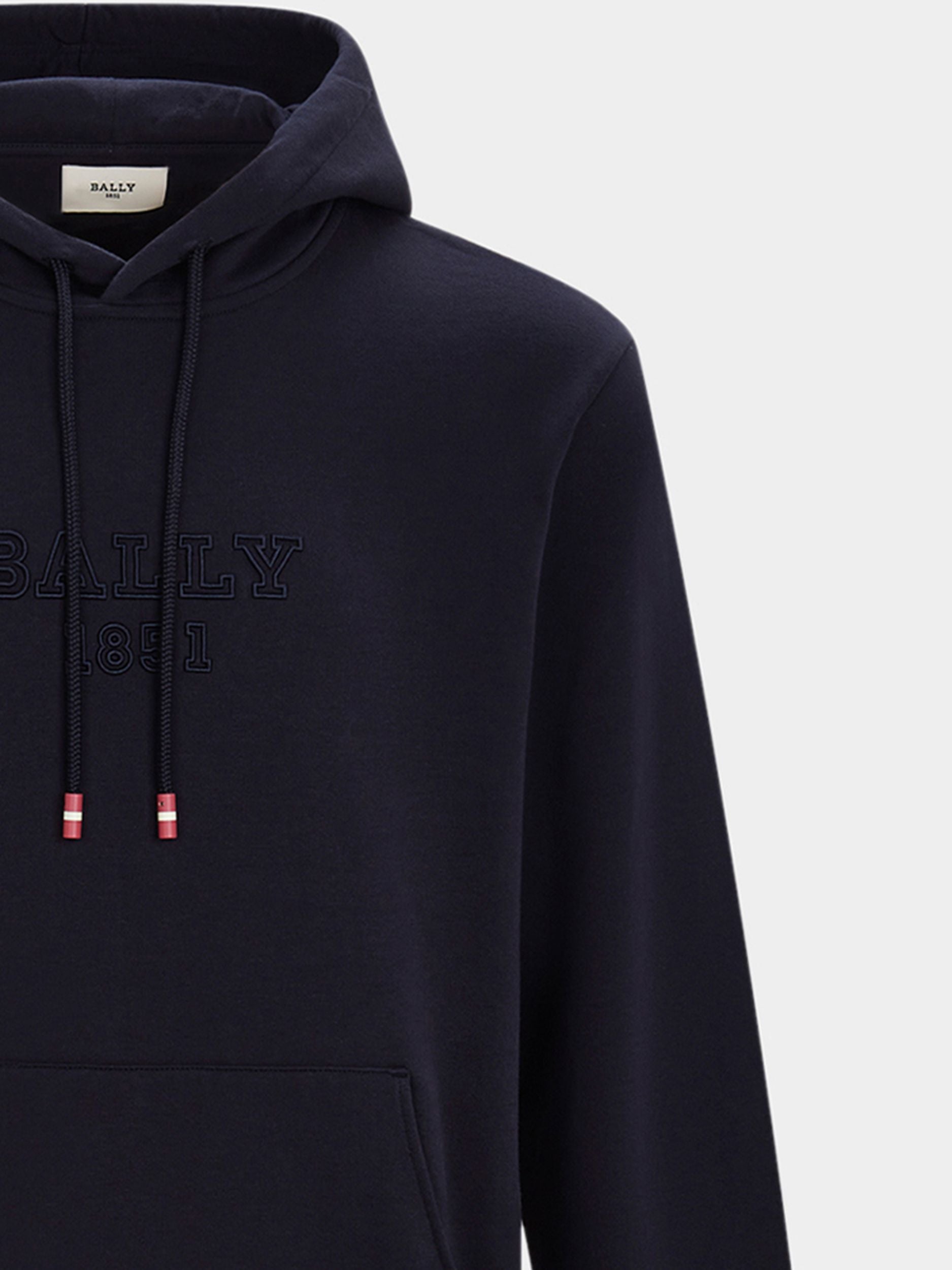 Men's Blue Hooded Sweatshirt - Men's - Bally - 02