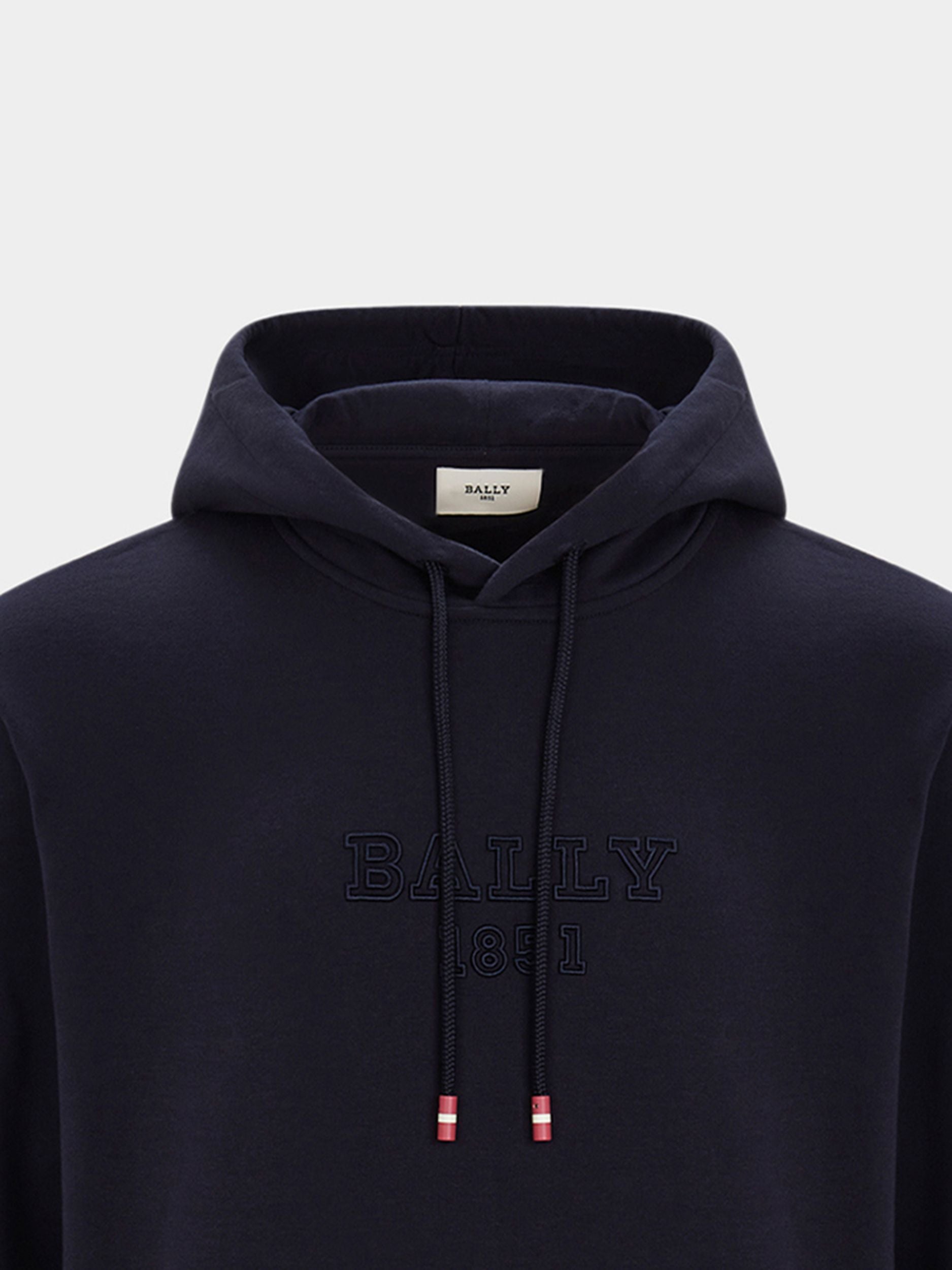 Men's Blue Hooded Sweatshirt - Men's - Bally - 03