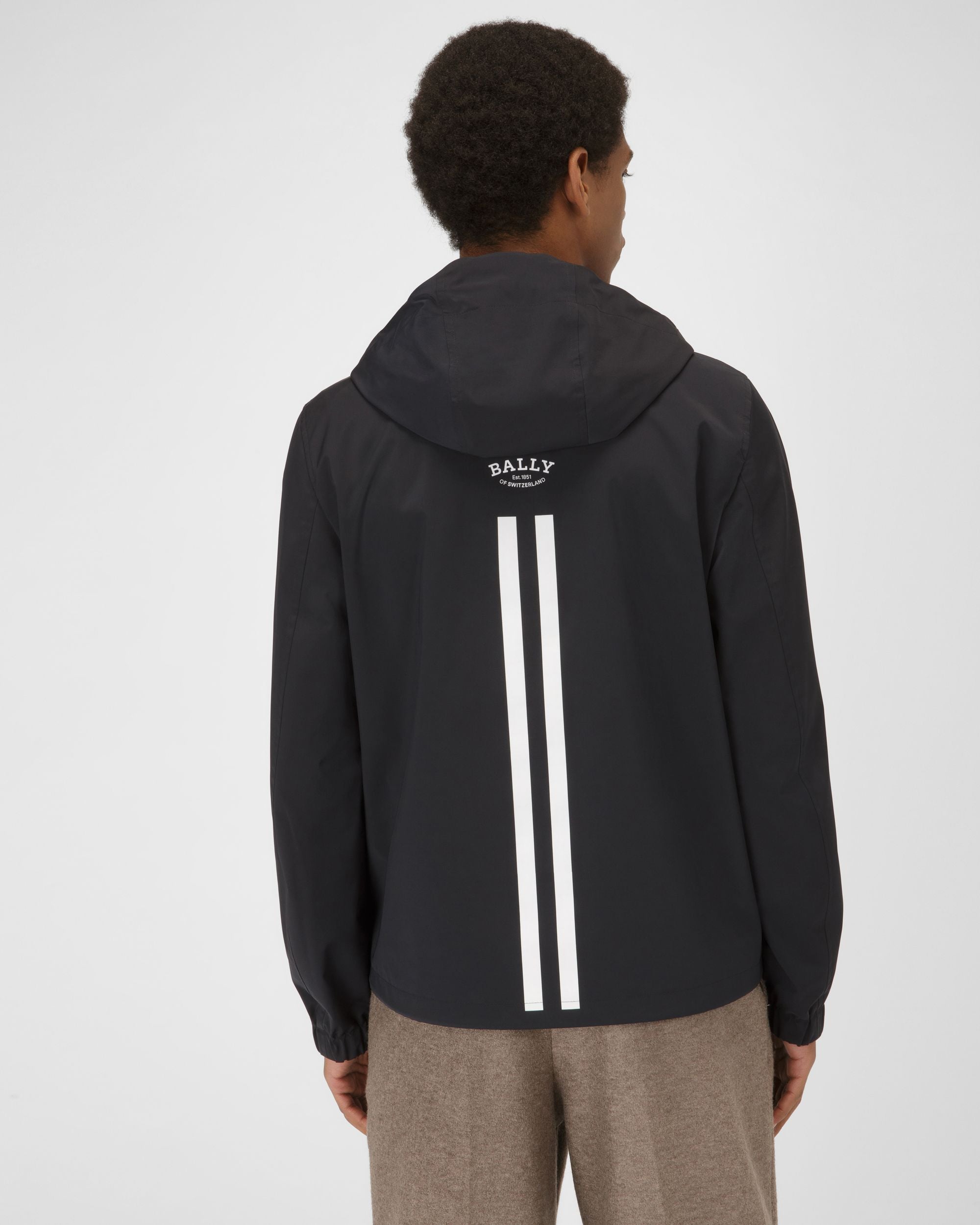 Polyester Windbreaker In Black - Men's - Bally - 03