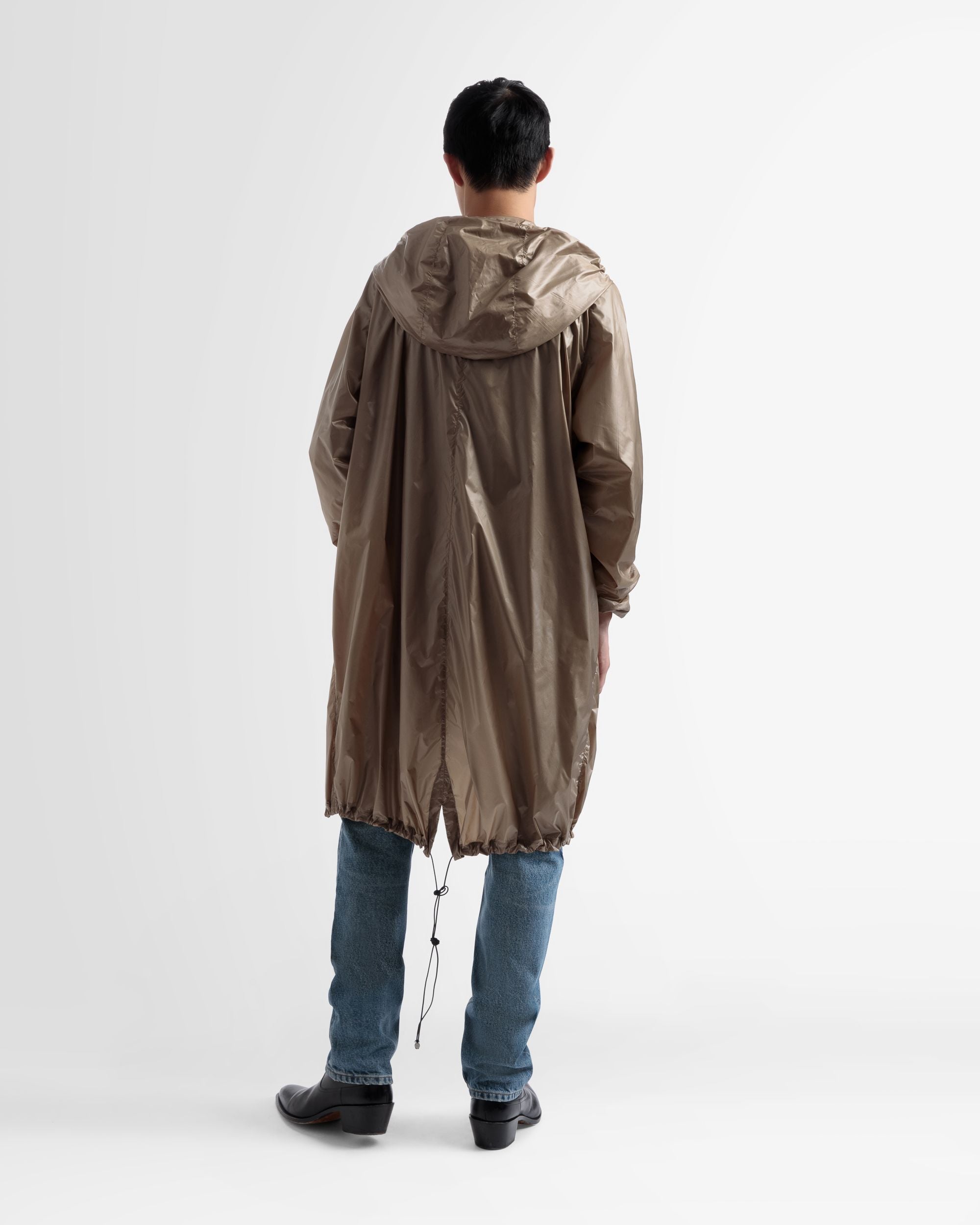 Waterproof Hooded Cape In Desert Tech Fabric - Men's - Bally - 05