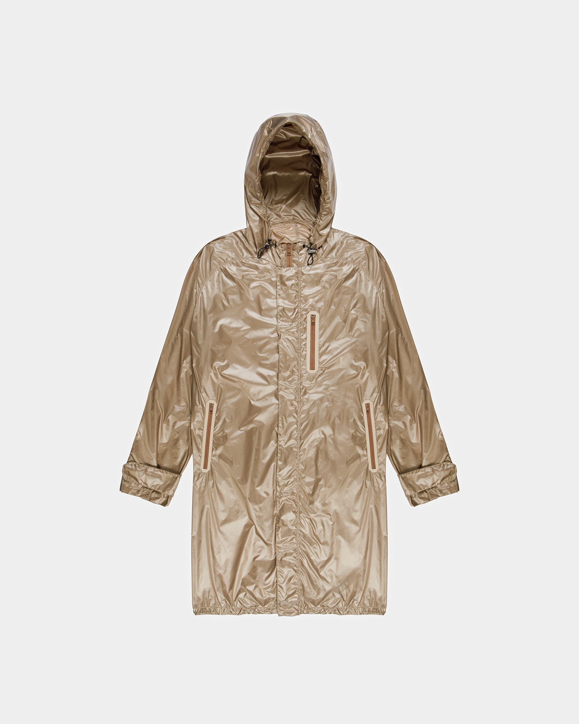 Waterproof Hooded Cape In Desert Tech Fabric - Men's - Bally - 06