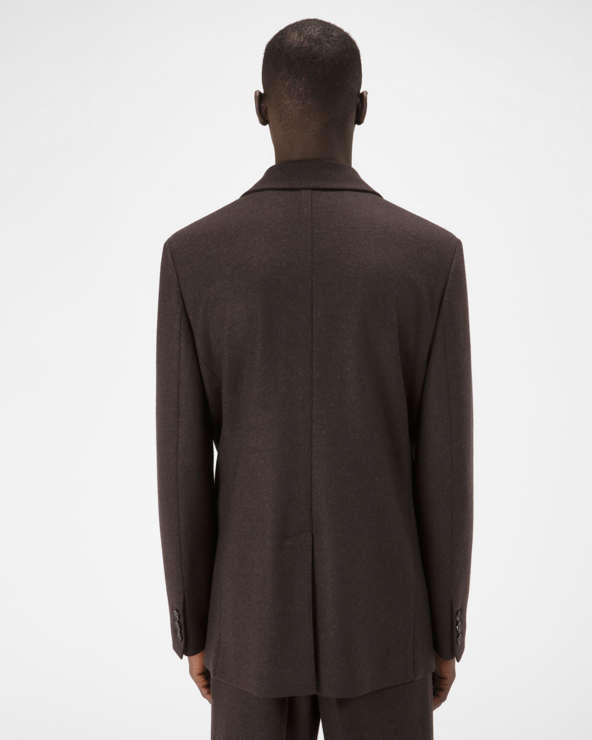 Wool Jacket In Ebony Brown - Men's - Bally - 03