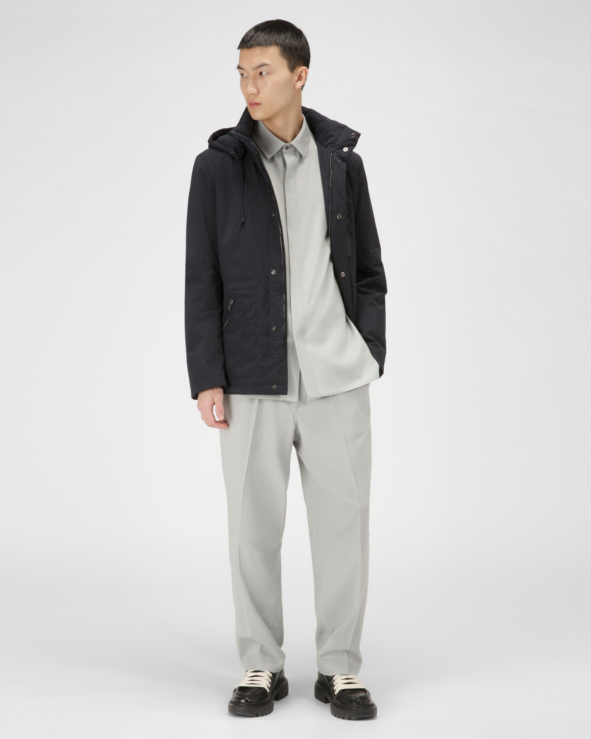 Polyester Coat In Navy - Men's - Bally - 05