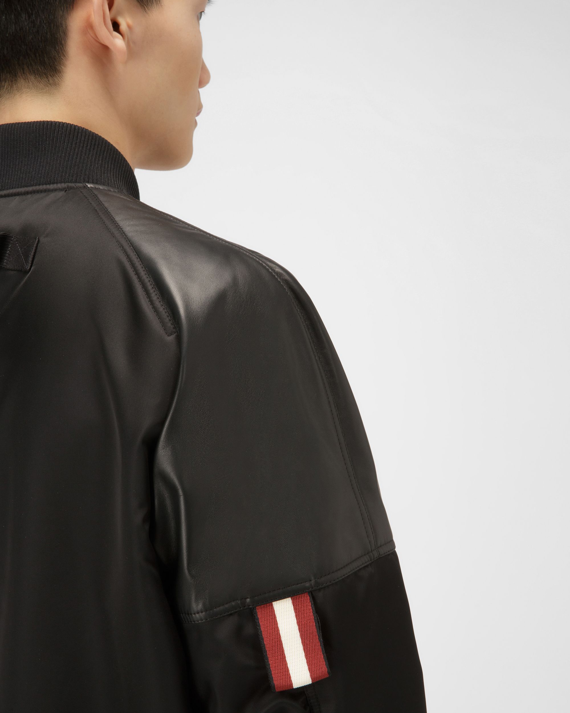 Recycled Nylon Bomber Jacket In Black - Men's - Bally - 02