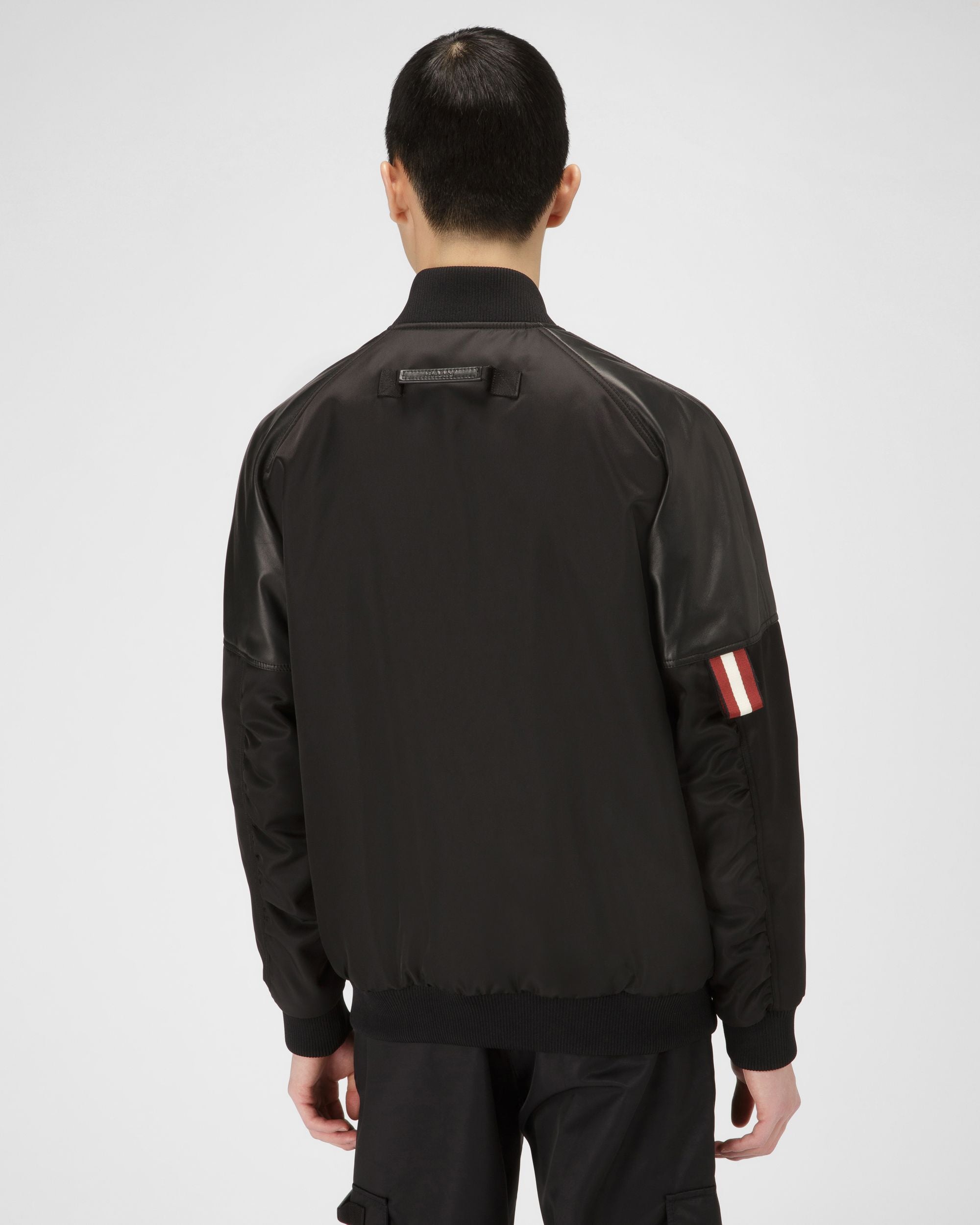 Recycled Nylon Bomber Jacket In Black - Men's - Bally - 03