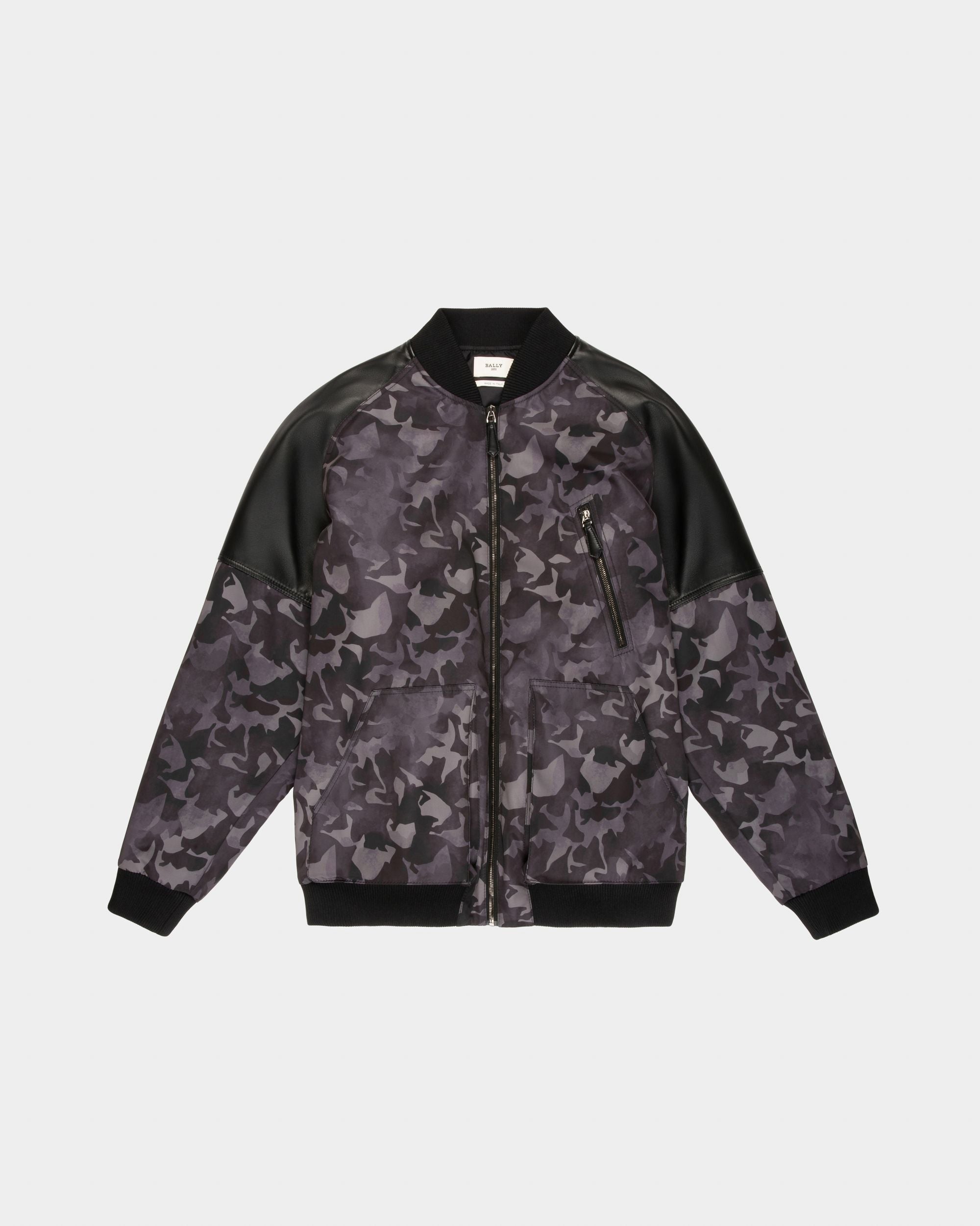 Recycled Nylon Bomber Jacket In Black - Men's - Bally - 04