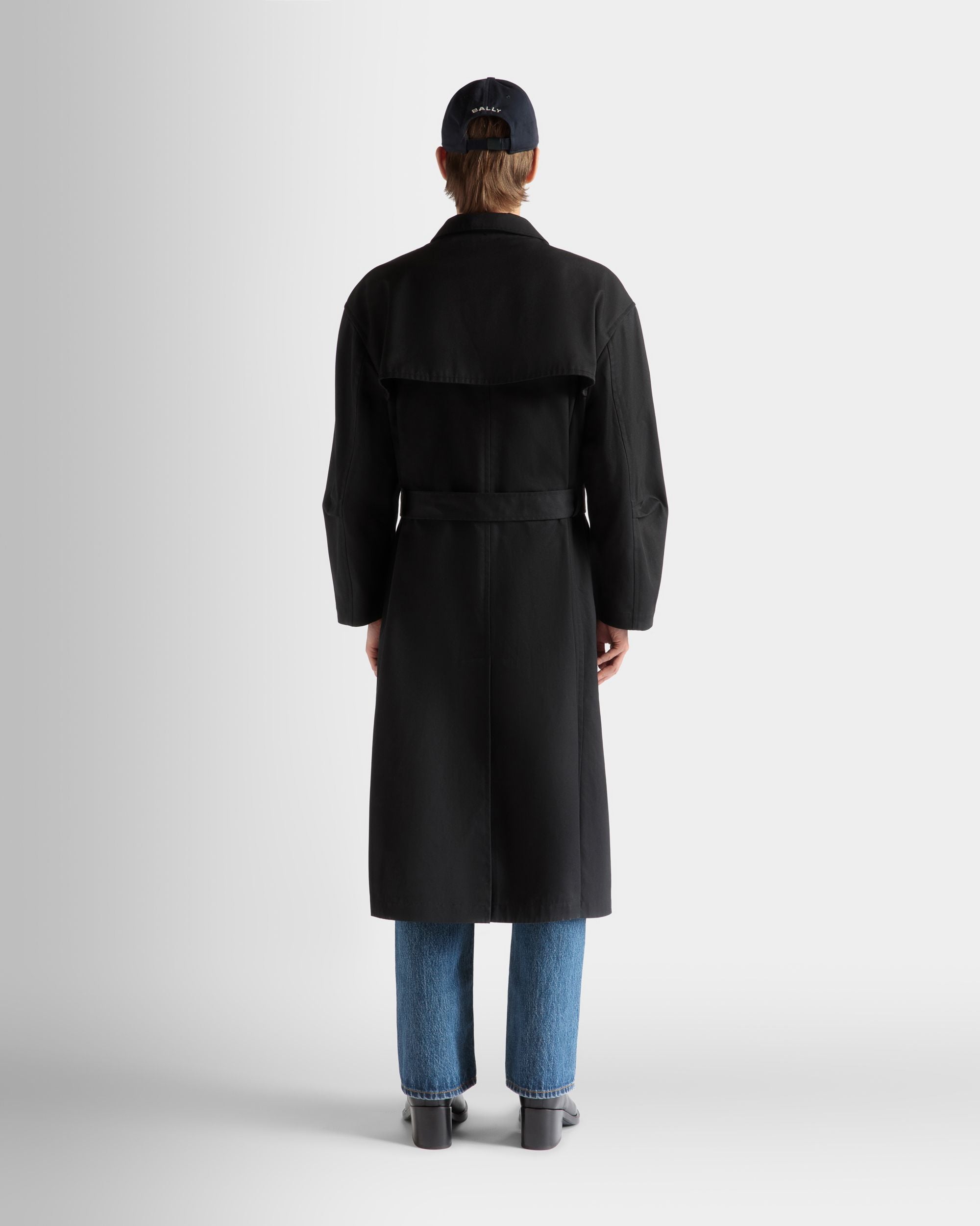 Trench Coat in Navy Blue Mix Cotton - Men's - Bally - 06