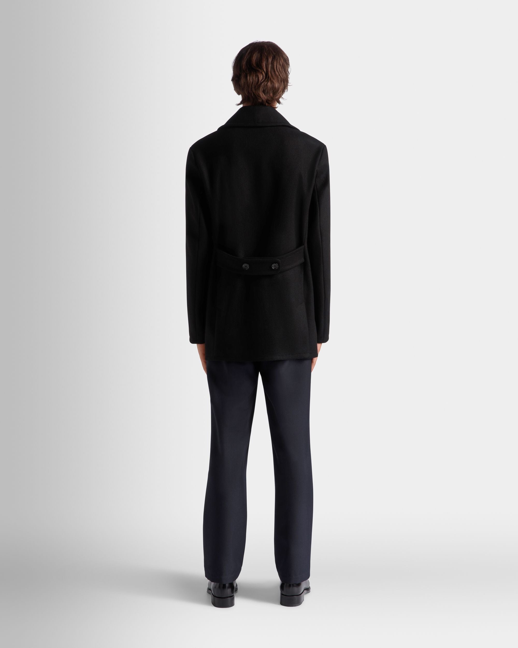 Adrien Brody Travel Collection Peacot In Black Wool Blend - Men's - Bally - 08