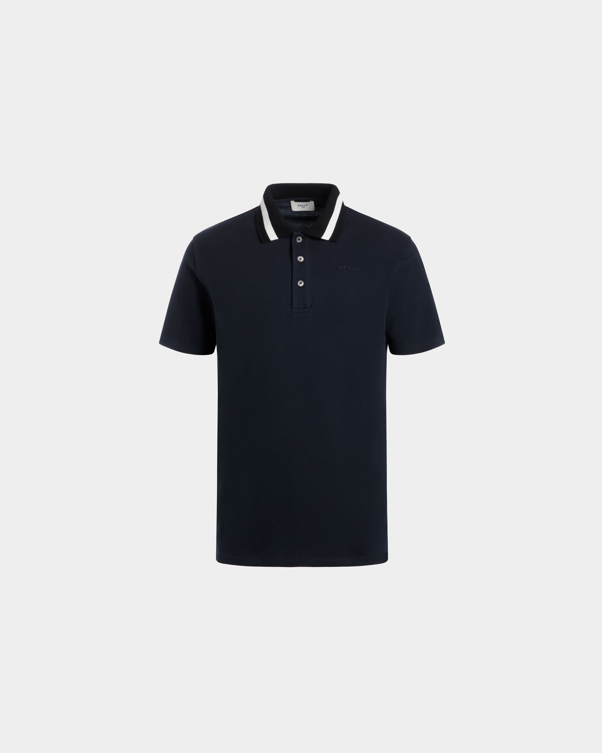 Polo In Blue Cotton - Men's - Bally - 01