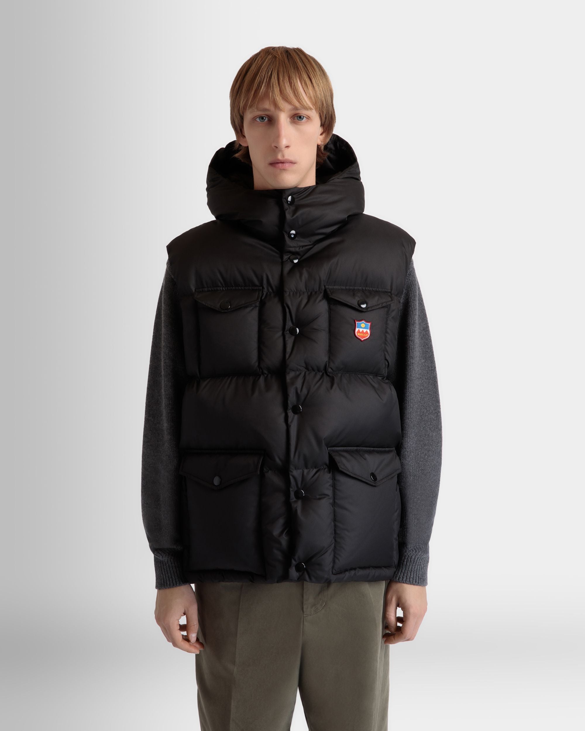 Puffer Gilet in Black Nylon - Men's - Bally - 03