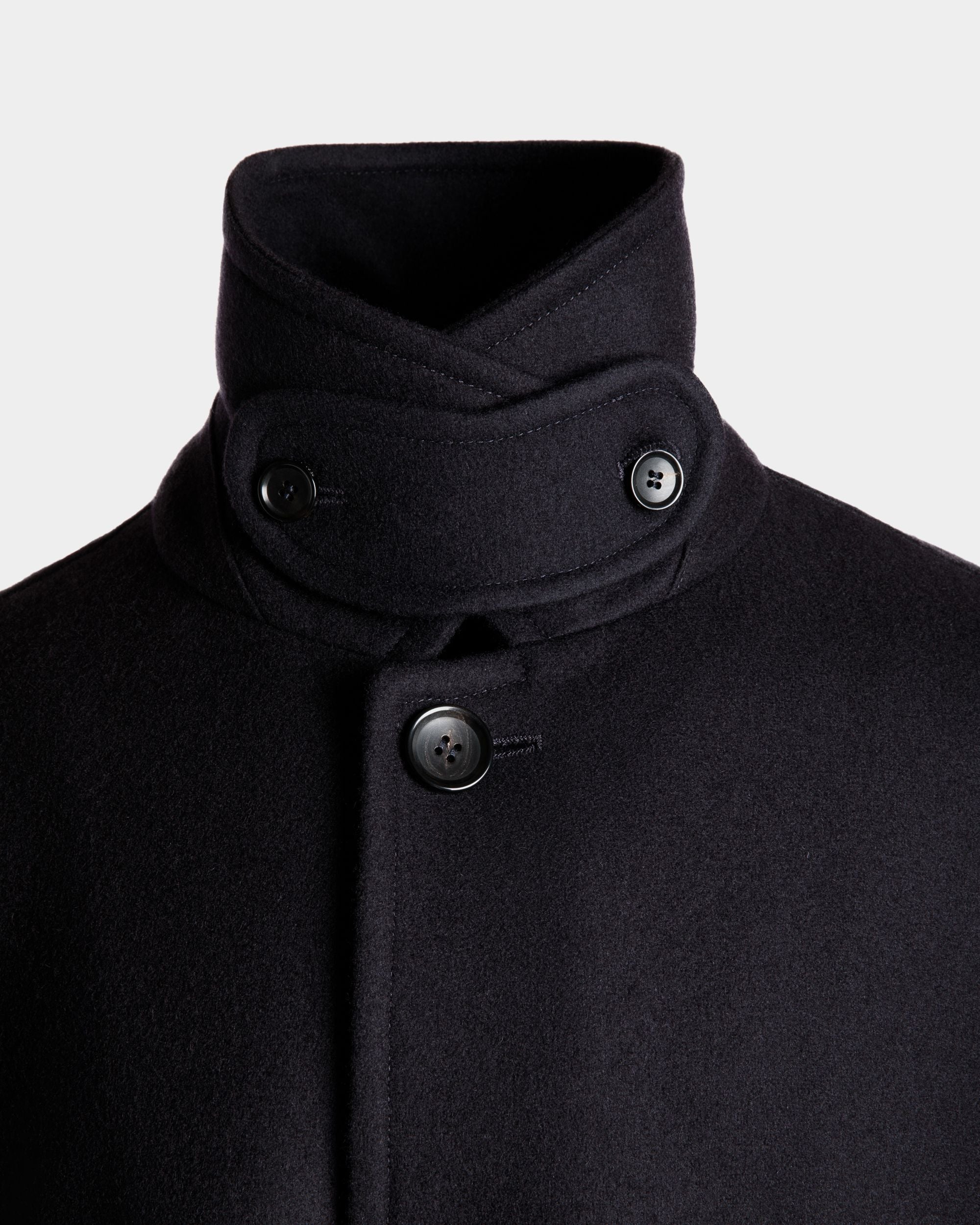 Single-breasted Coat In Navy Blue Wool Blend - Men's - Bally - 06